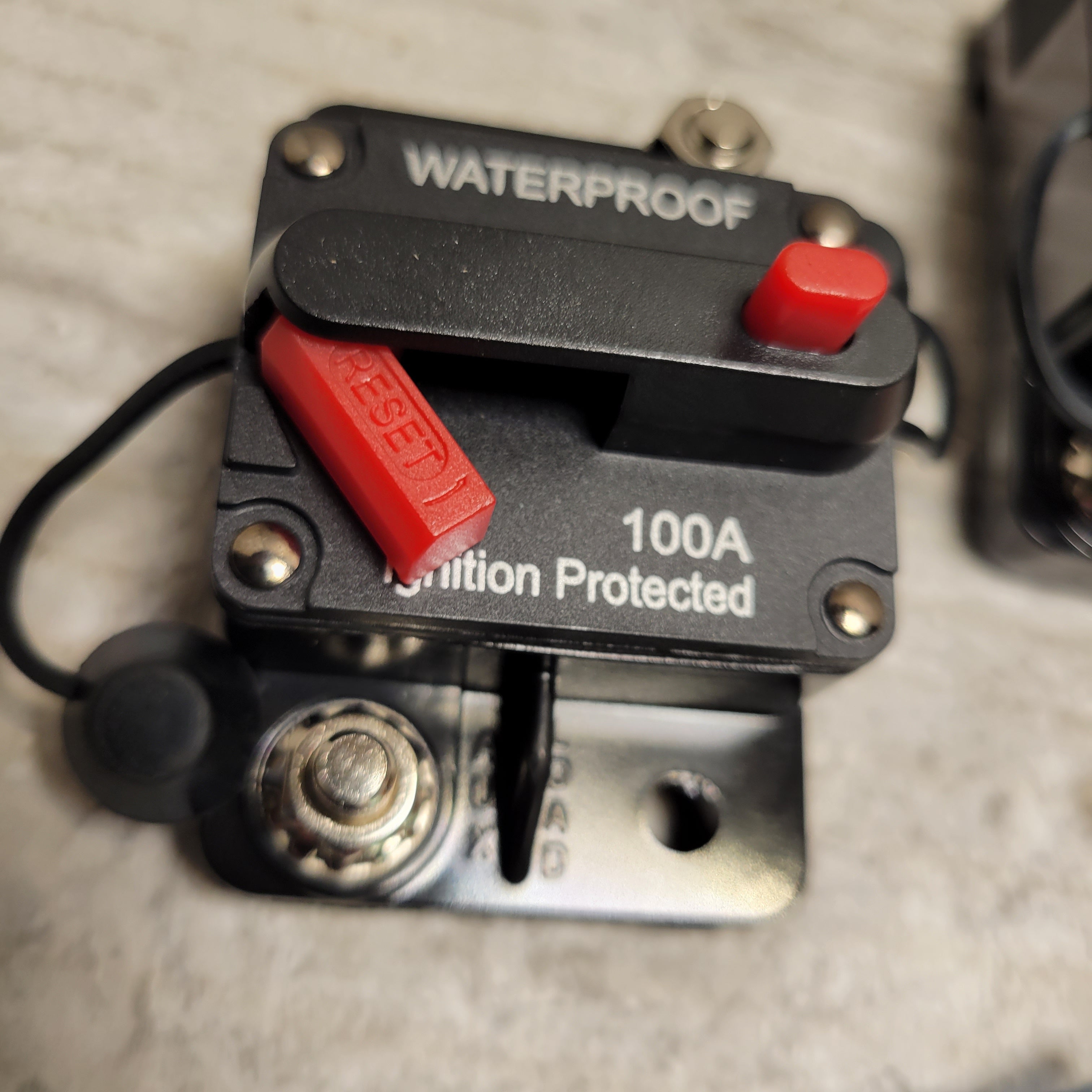 100 Amp Waterproof Circuit Breaker Auto/Boat/Solar 12-48V DC Manual Reset 3 pack (8106682548462)