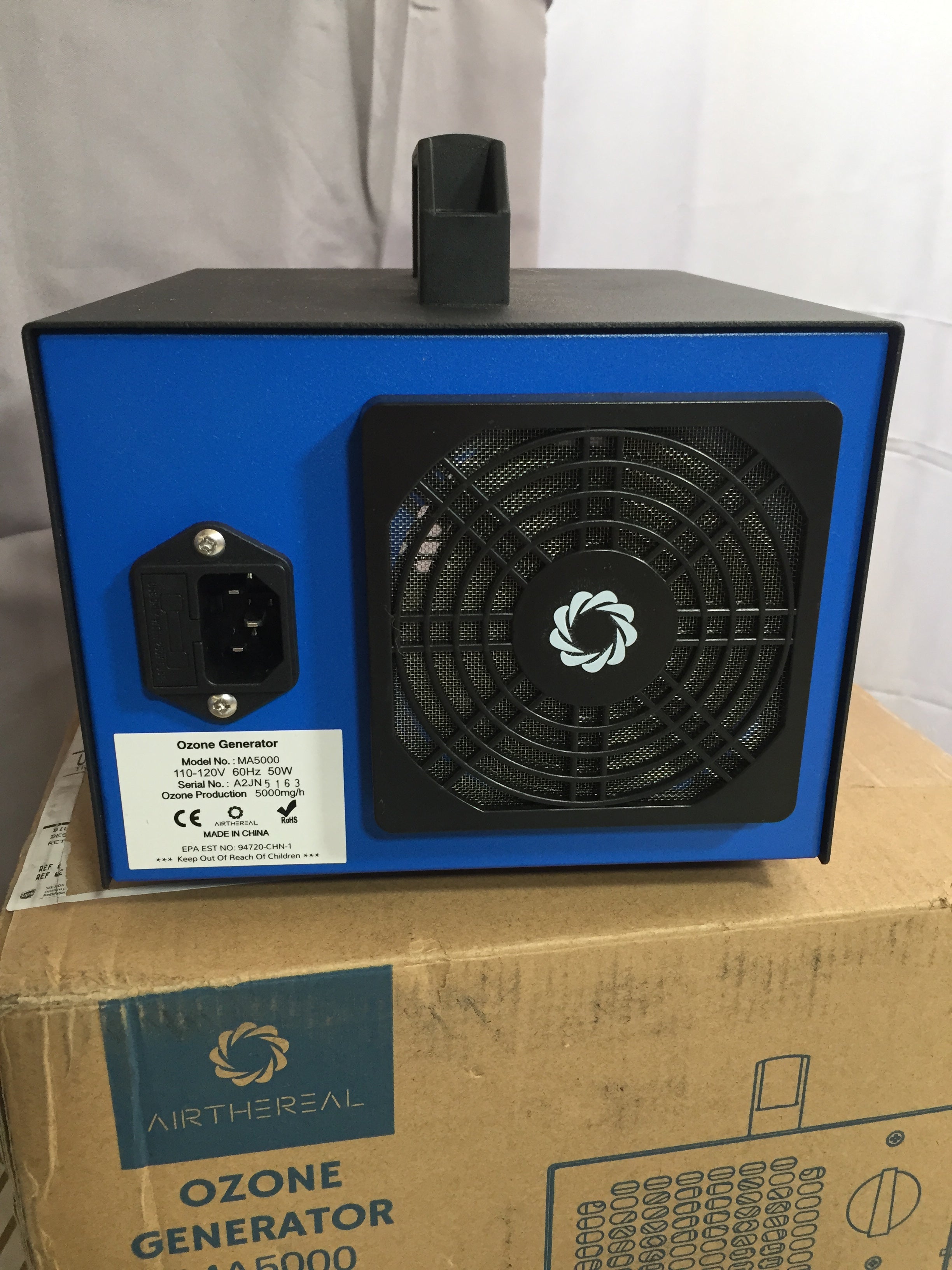 AIRTHEREAL MA5000 Commercial Ozone Generator, 5000mg/h O3 Machine (8035391701230)