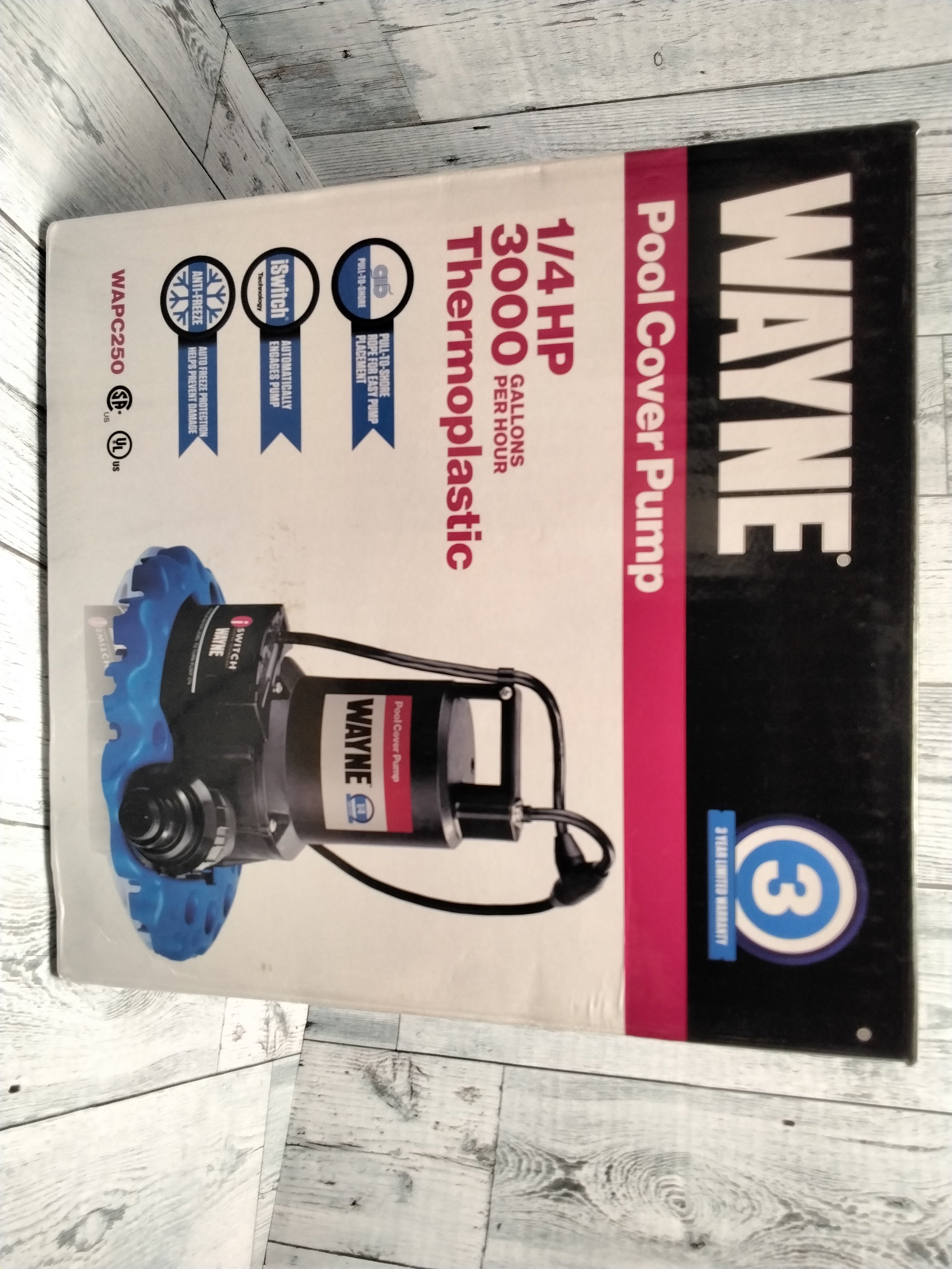 Wayne Pool Cover Pump 1/4 HP 3000 Gallons Per Hour (7913665659118)