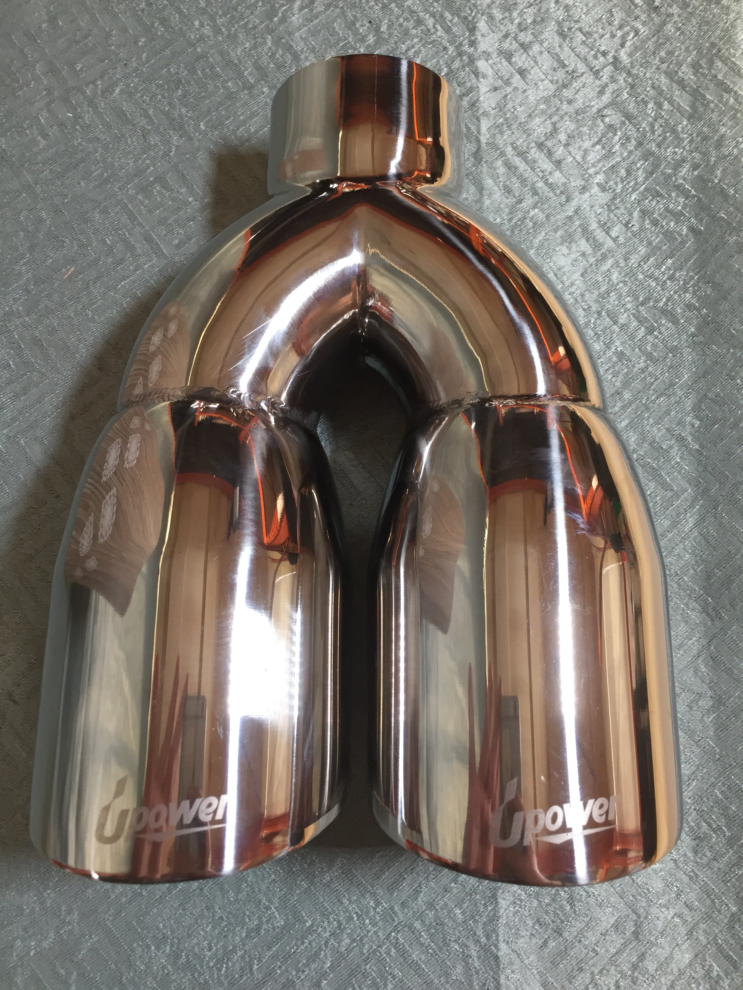 UPOWER Dual Exhaust Tip - Double Wall Slant Edge (7572861026542)