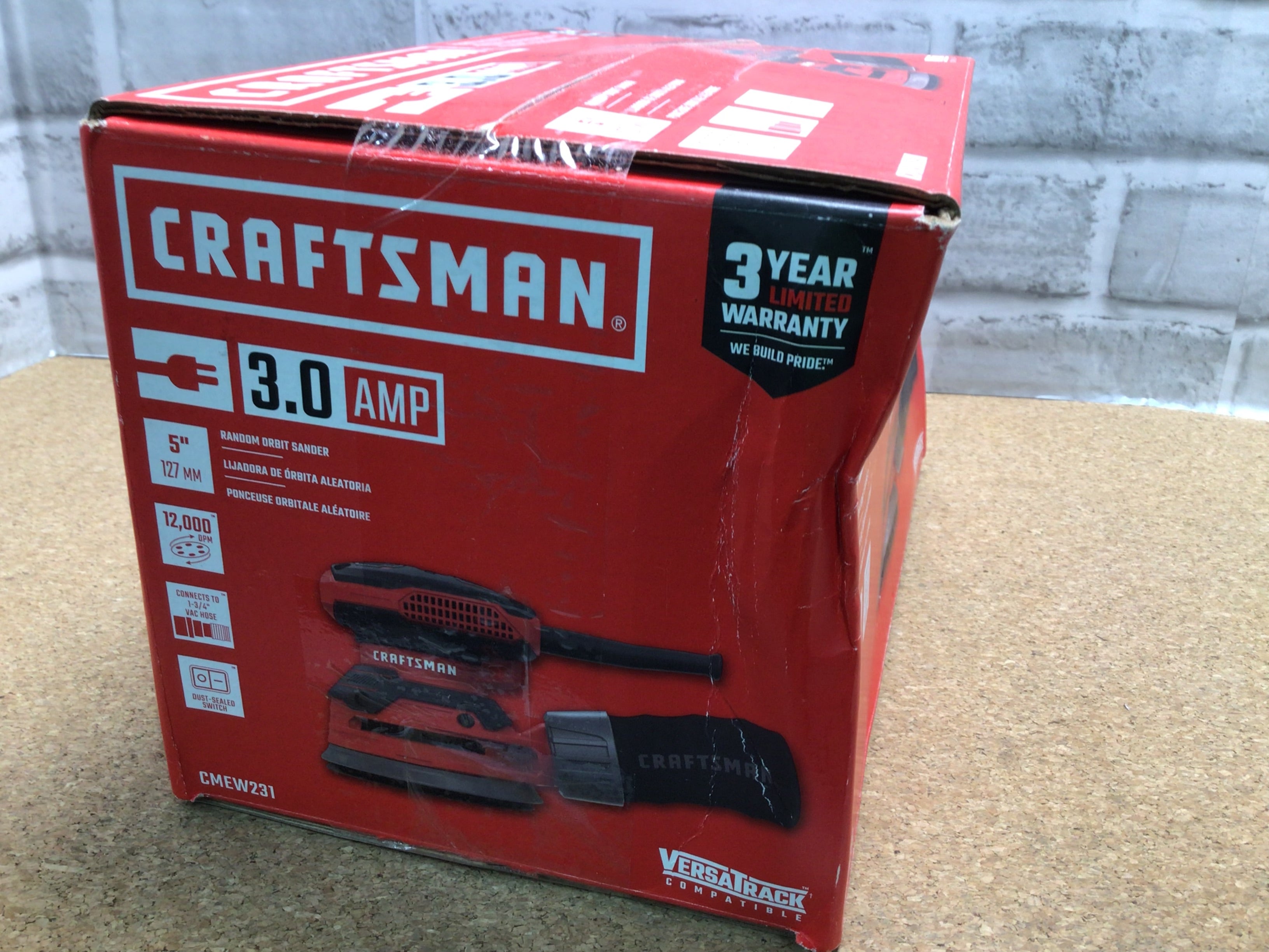 CRAFTSMAN Random Orbit Sander, 3Amp, Corded (CMEW231)**Tested/Working