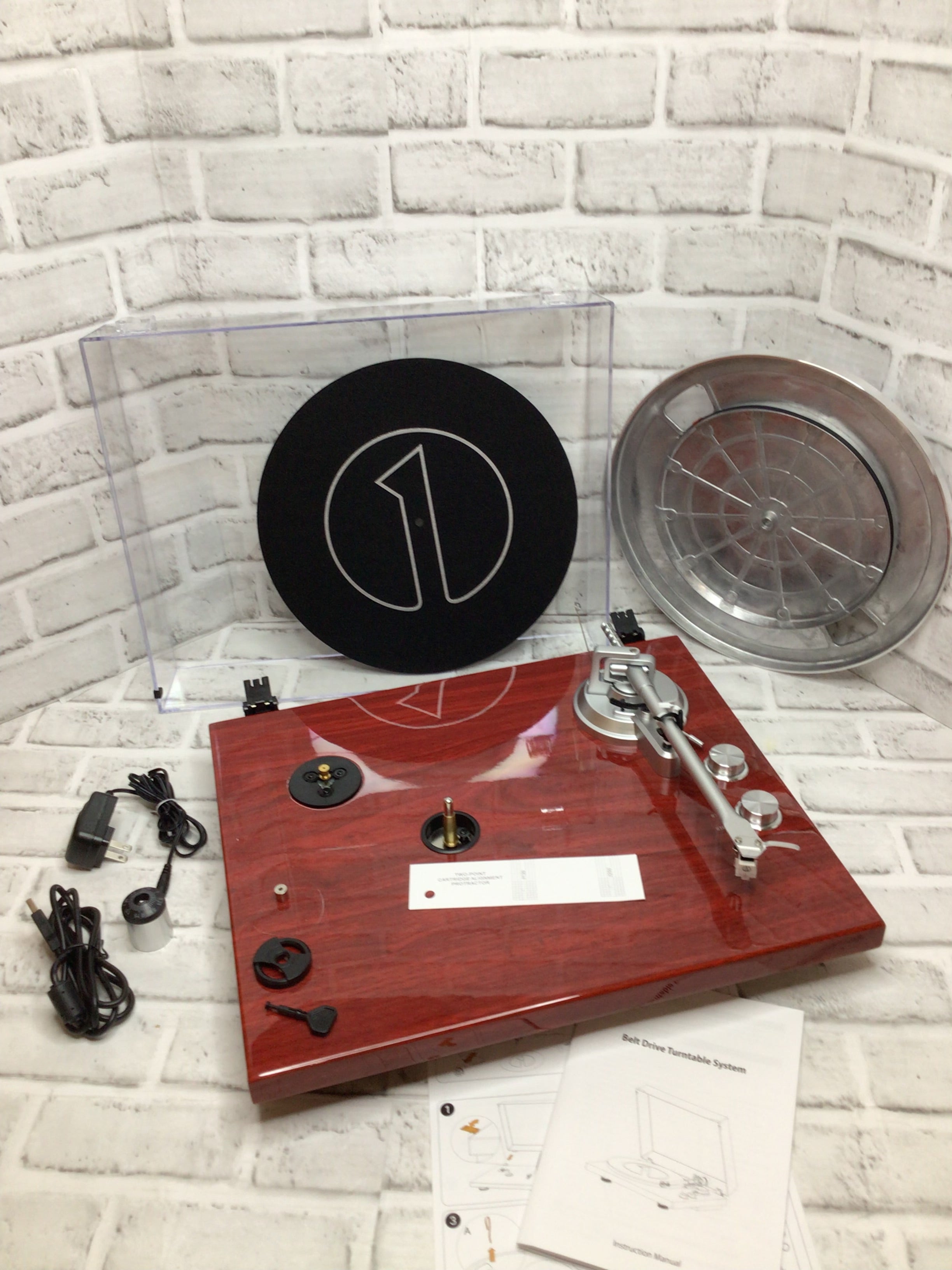 1 BY ONE Belt Drive Turntable, Bluetooth, Phono, USB, Vinyl Record 33/45 RPM (8100512366830)