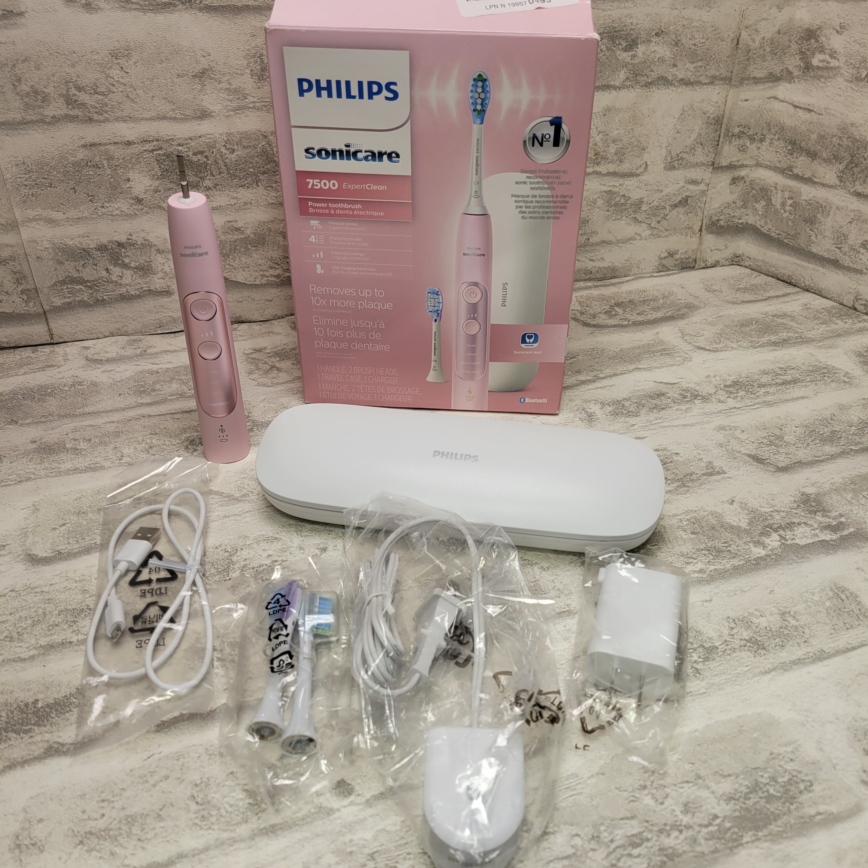 Philips Sonicare ExpertClean 7500, Electric Power Toothbrush, Pink, HX9690/07 (7765463531758)