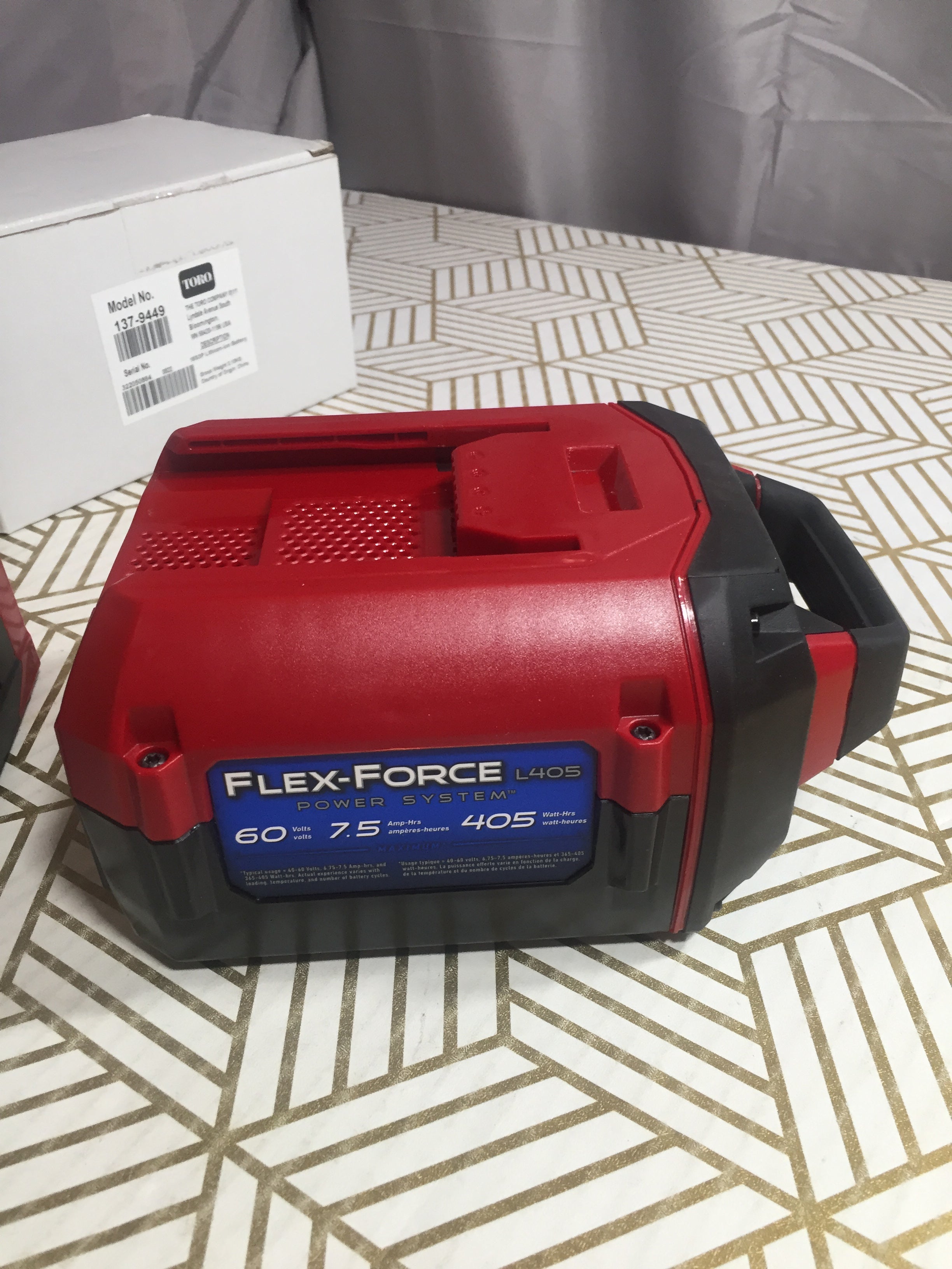 TORO Flex Force 60V 7.5Ah L405 Battery Pack & Charger 88675 *TESTED* (8100488708334)