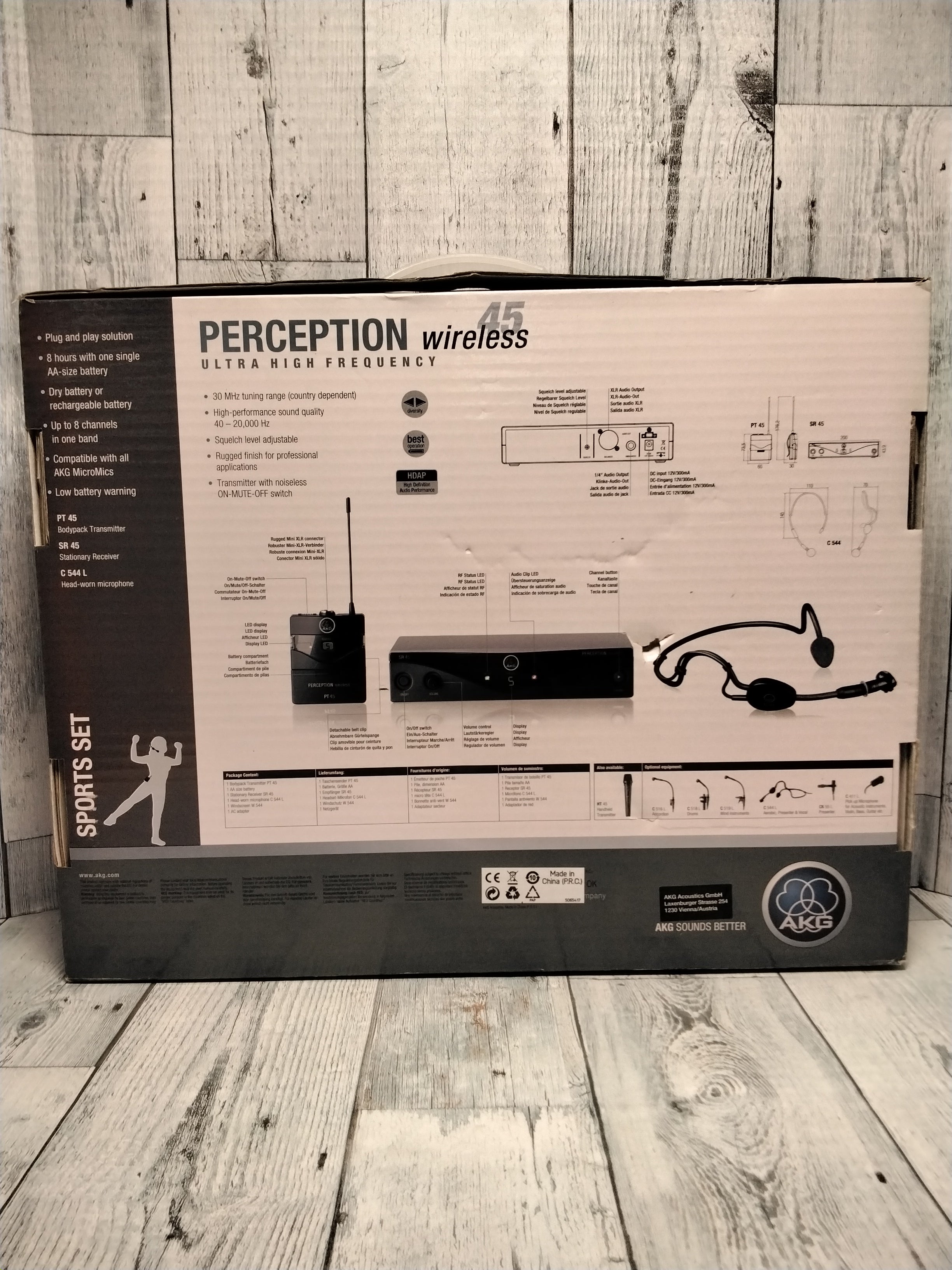 AKG Pro Audio Perception Wireless Microphone System, Sports Set *TESTED* (7876357947630)