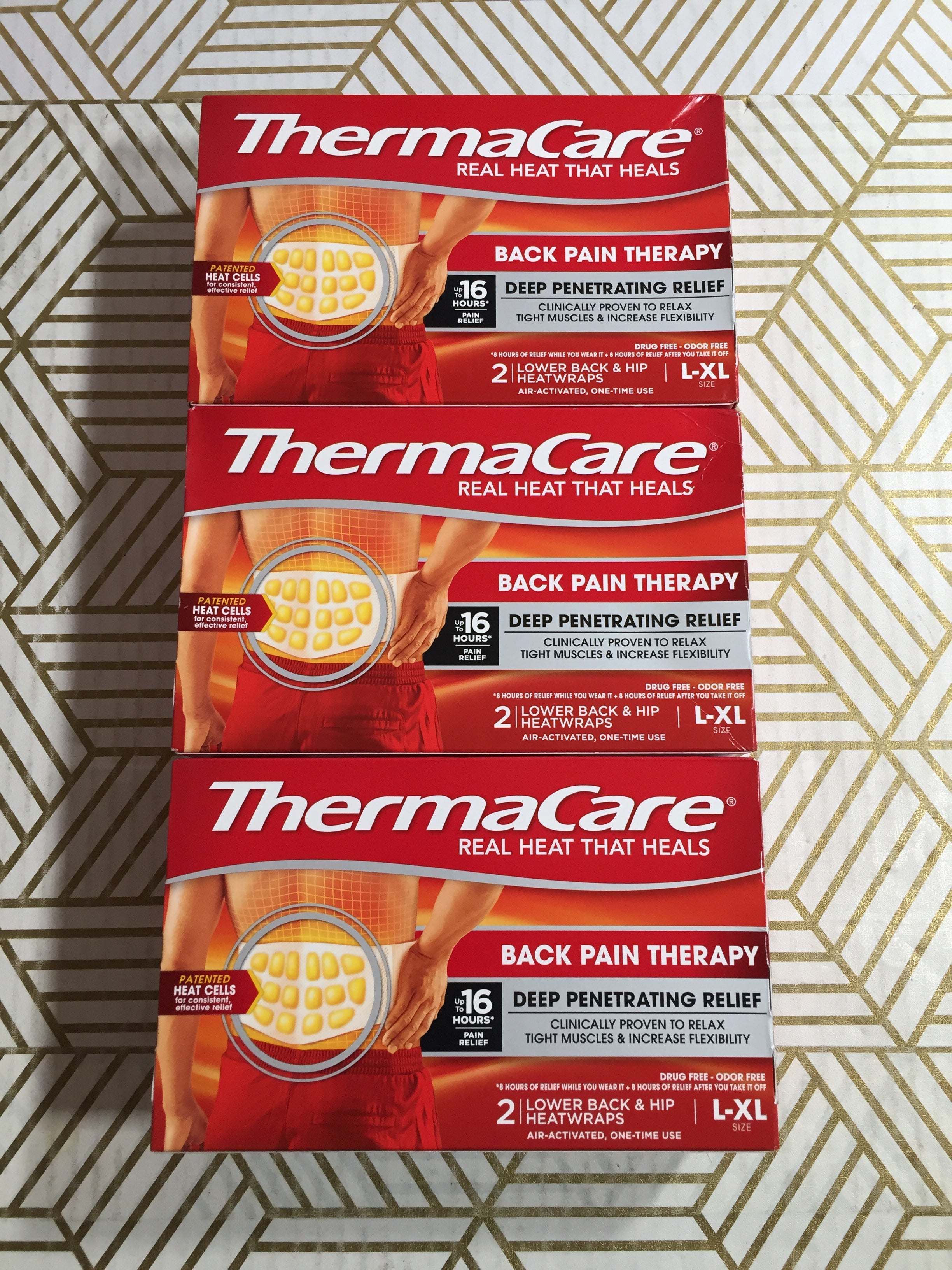 ThermaCare Lower Back & Hip Pain Relief Heat Wraps | 3 PACKS | L-XL *SEALED* (8109095157998)