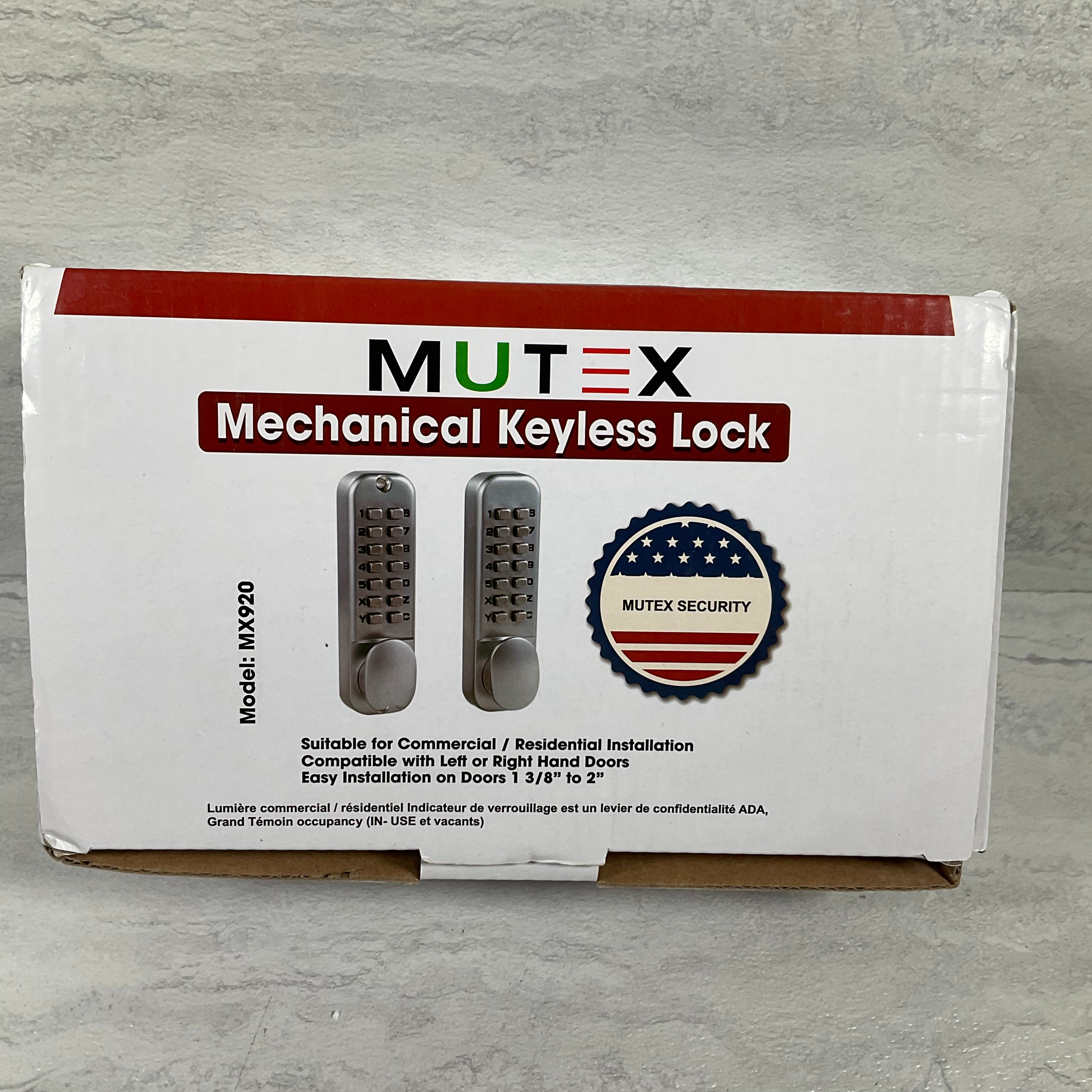 MUTEX MX920 Mechanical Combination Lock Dual Keypad 14 Digit Keyless Entry (7340094685422)