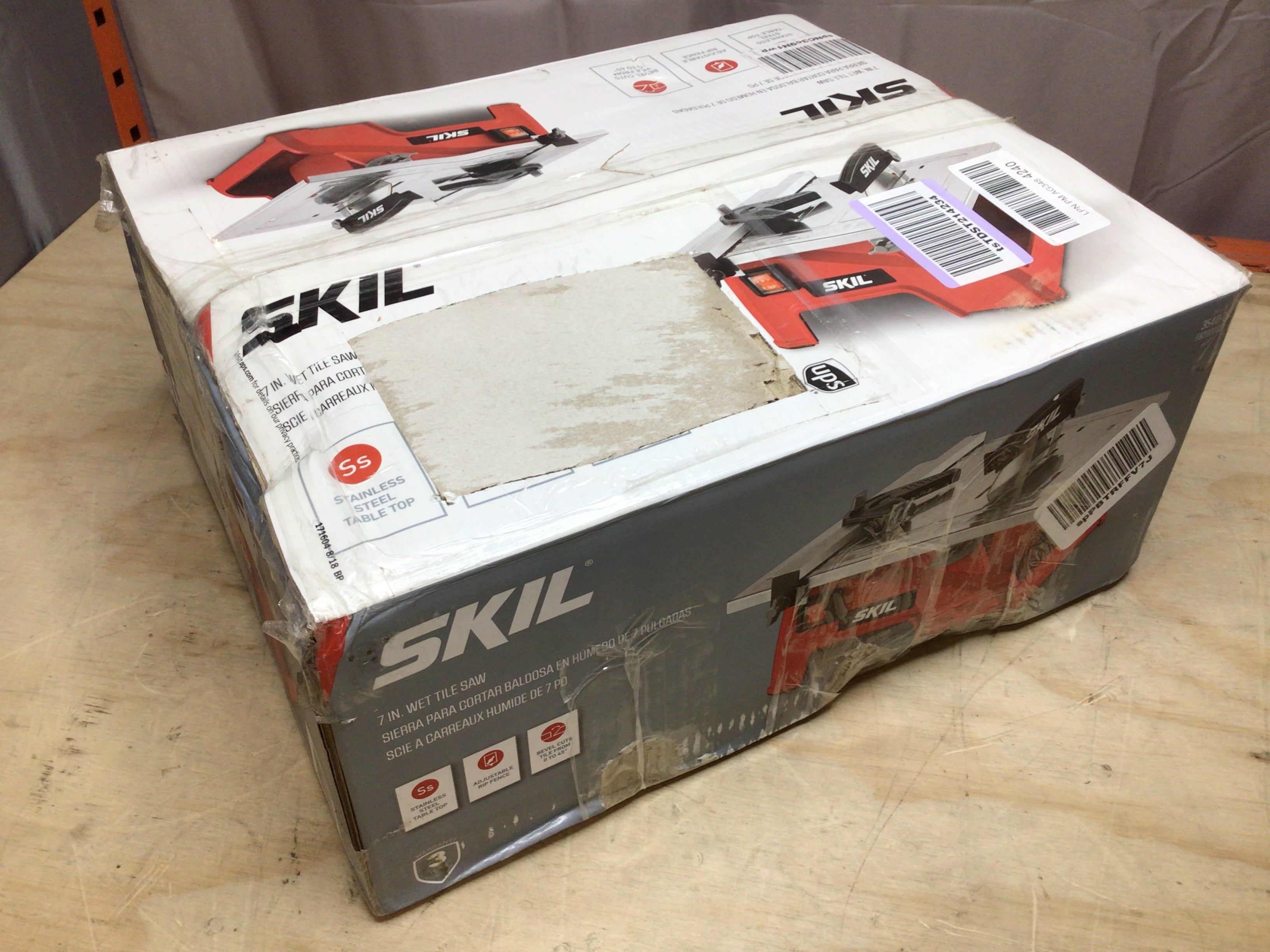 SKIL 7-Inch Wet Tile Saw (3540-02) Stainless Steel Table *OPEN BOX* (8141289586926)