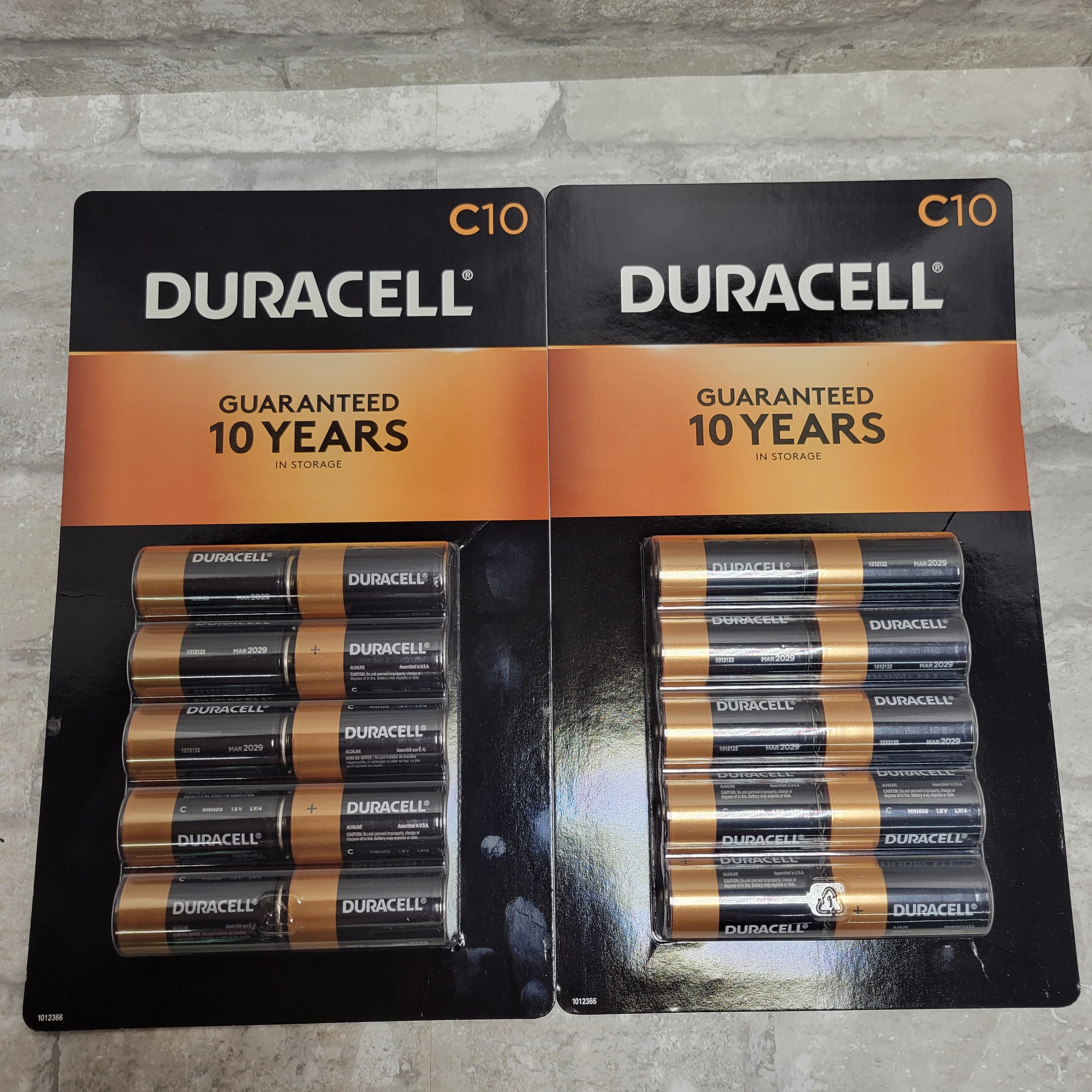 DURACELL 80240709 Coppertop Alkaline Batteries C - 10 pk, Lot of 2 (8133090181358)