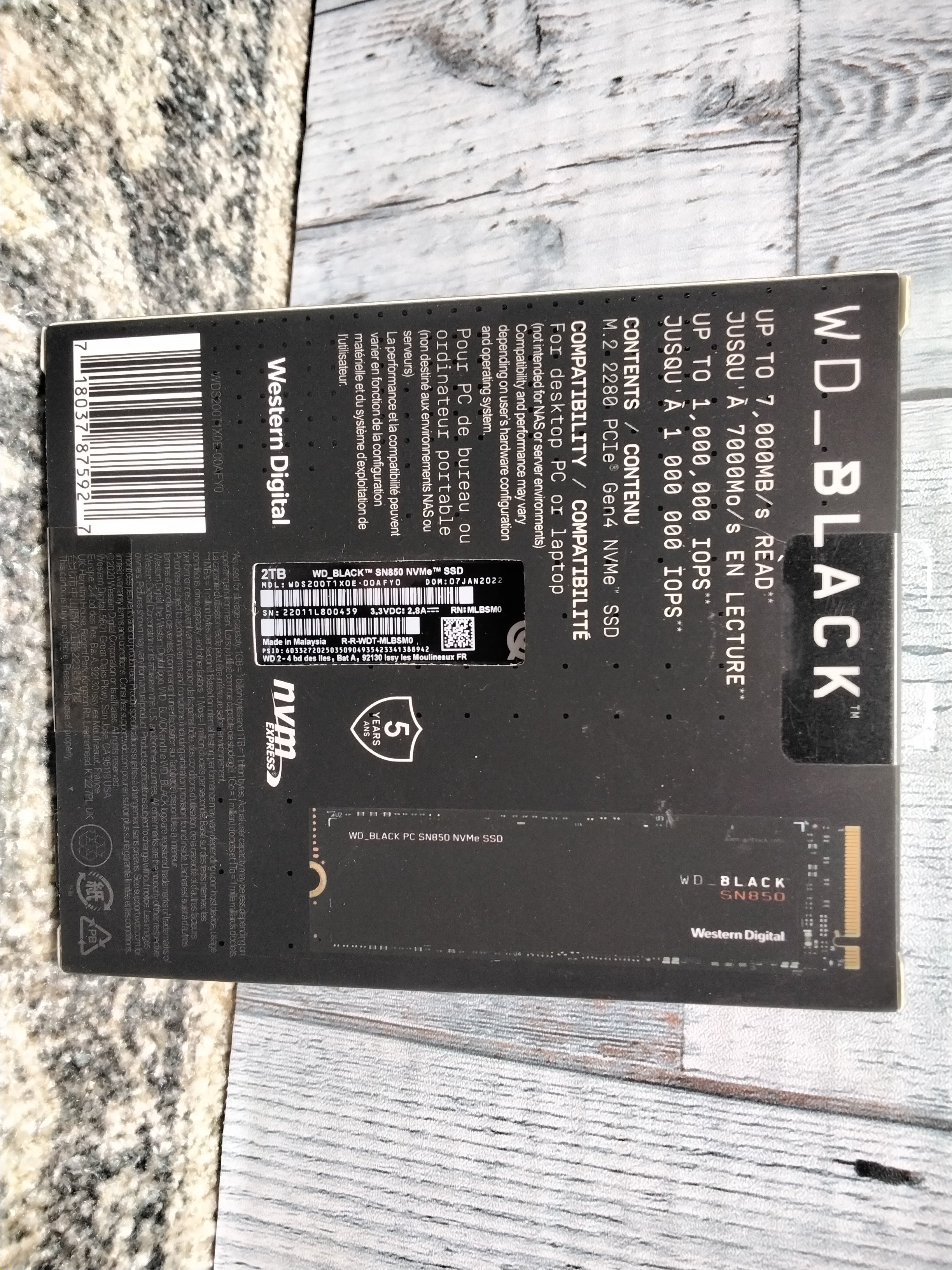 WD_BLACK 2TB SN850 NVMe Internal Gaming SSD Solid State Drive *NEW/SEALED* (7939630006510)