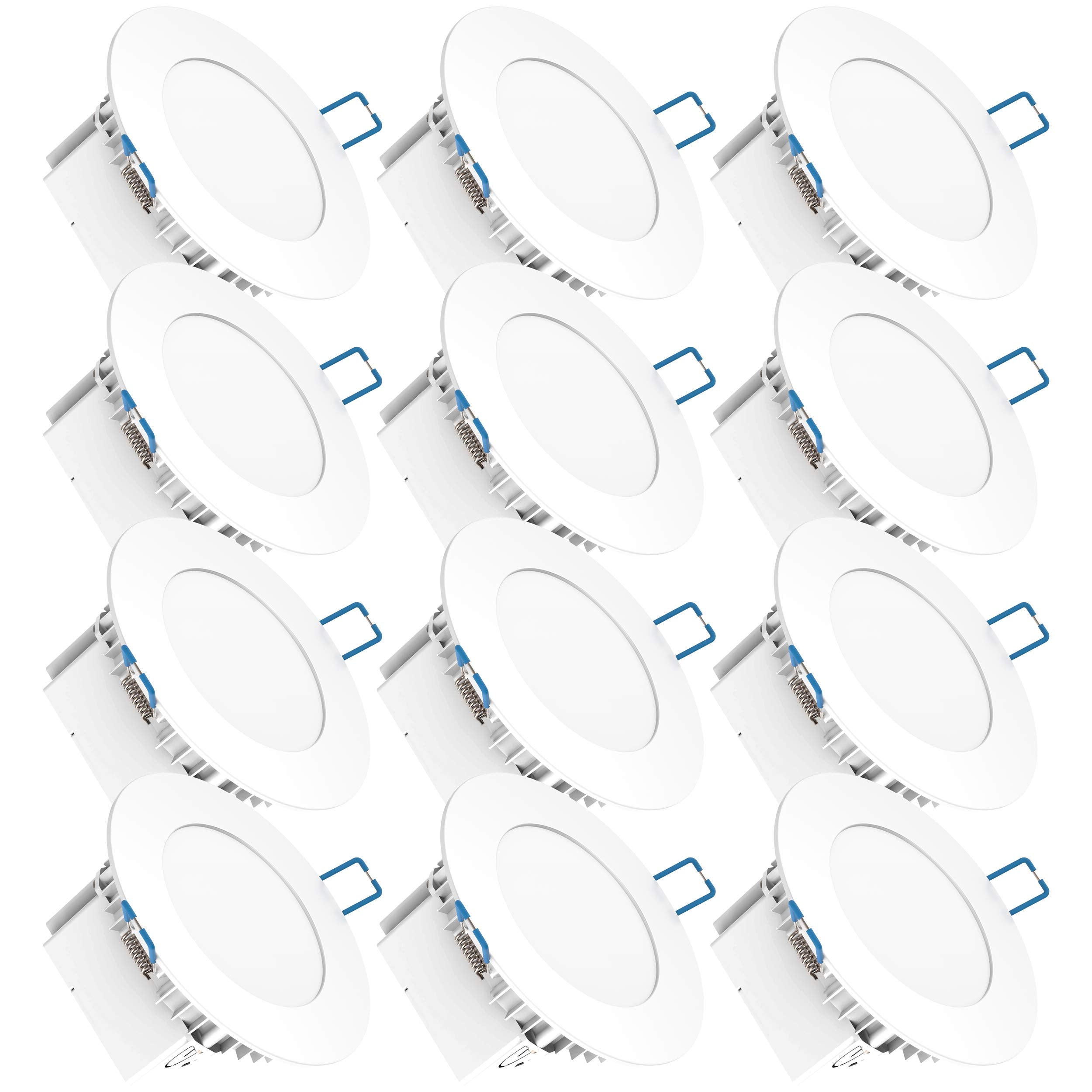 Sunco Lighting 12 Pk. 4 Inch Ultra Thin LED Recessed, 4000K Cool White, 10W(60W) (7765527396590)