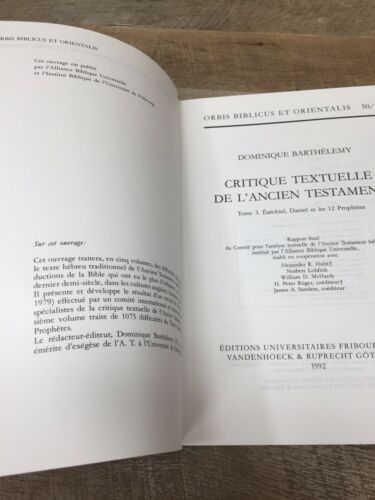 Critique Textuelle De L'ancien Testament Ezechiel, Daniel Et Les 12 Prophetes (O (6922733387959)