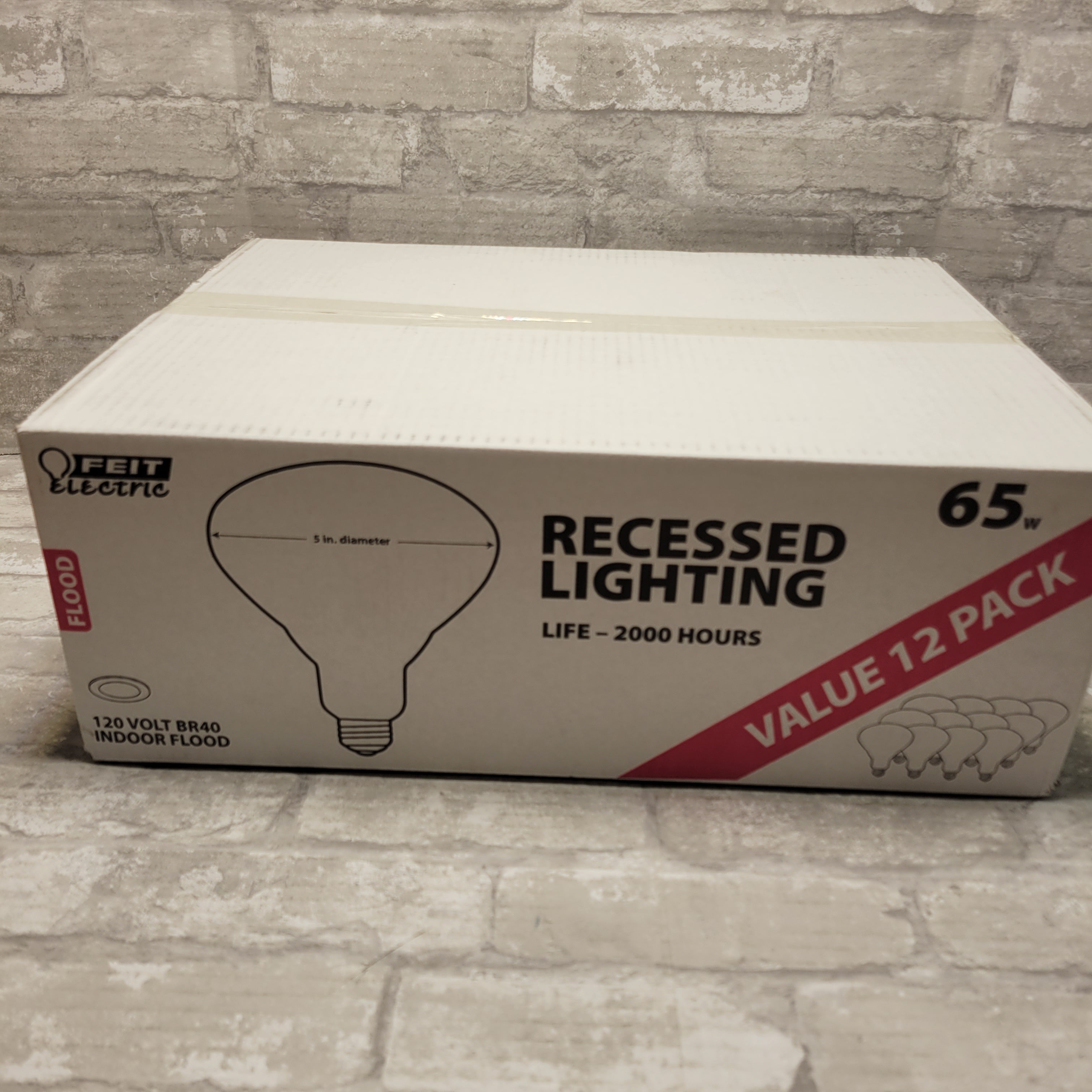 Feit Electric 65-Watt BR40 Dimmable Flood LED Light Bulb, Daylight (12-Pack) (8097256669422)