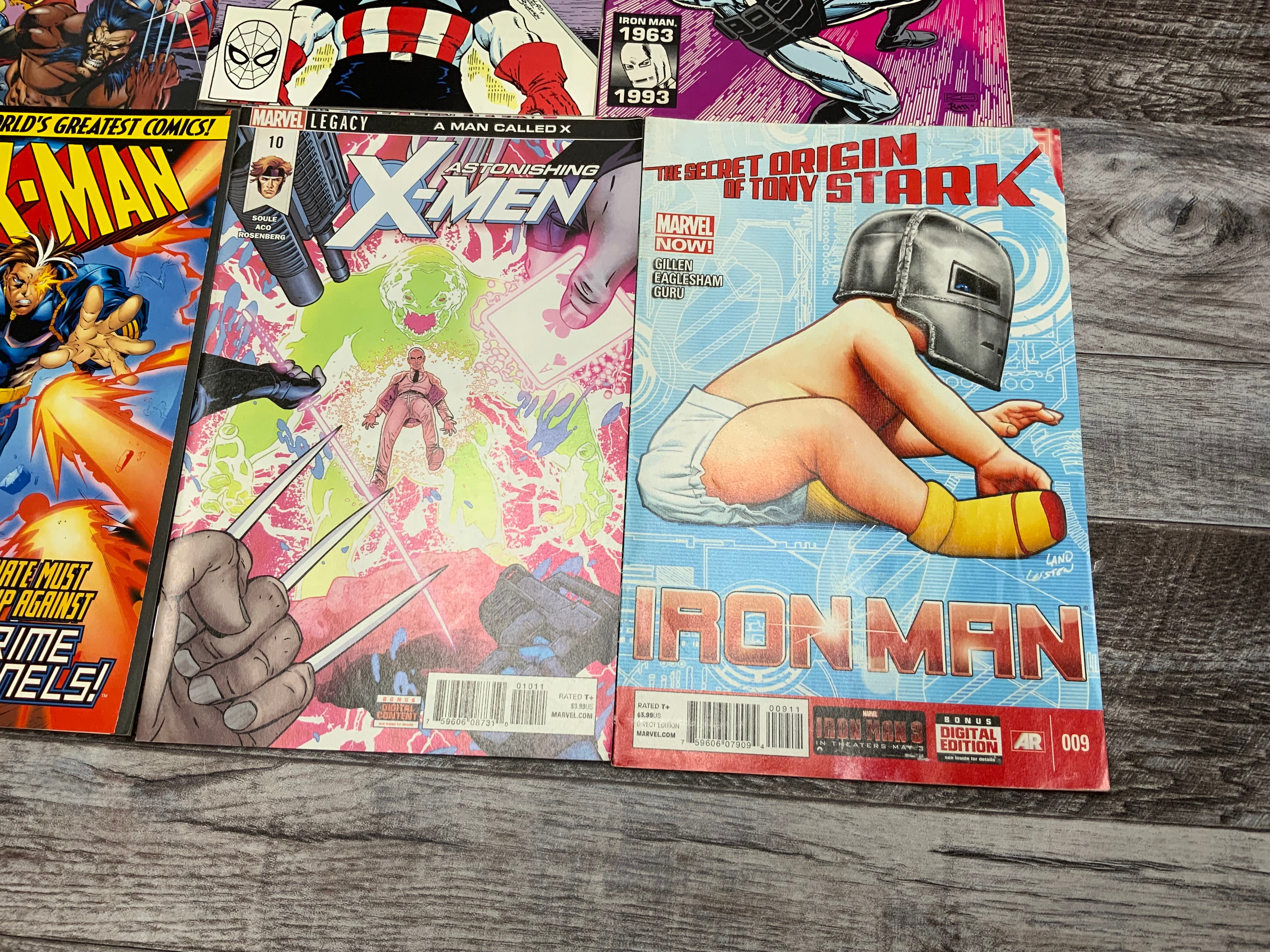 Marvel Comic Lot Of 7 Assorted Set (X-Men, Captain America, Iron Man) (8180268990702)