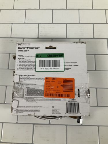 Burst Protect 1/4 in. x 1/4 in. x 120 in. SS Icemaker Connector (6922800070839)