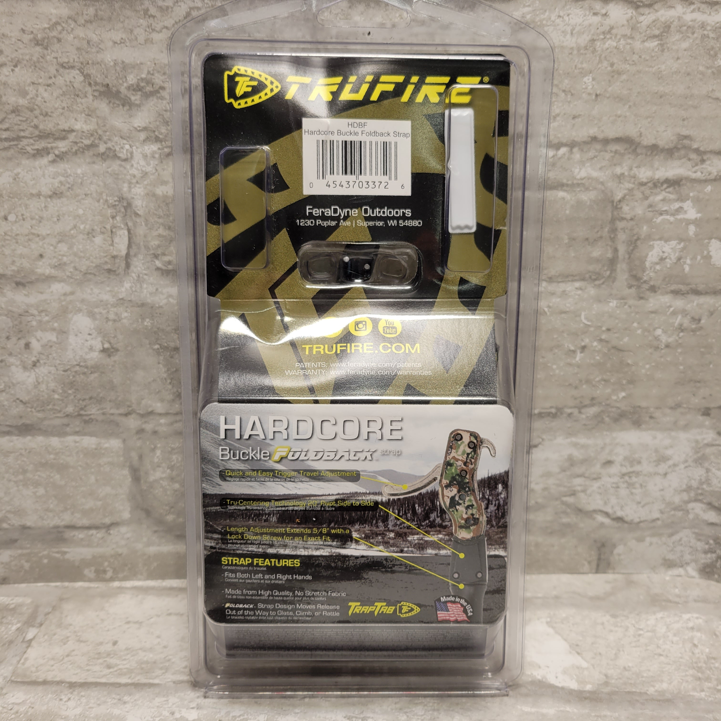 TruFire Hardcore Arrow Release Black Buckle Foldback Strap, Camo - HDBF (8004025745646)