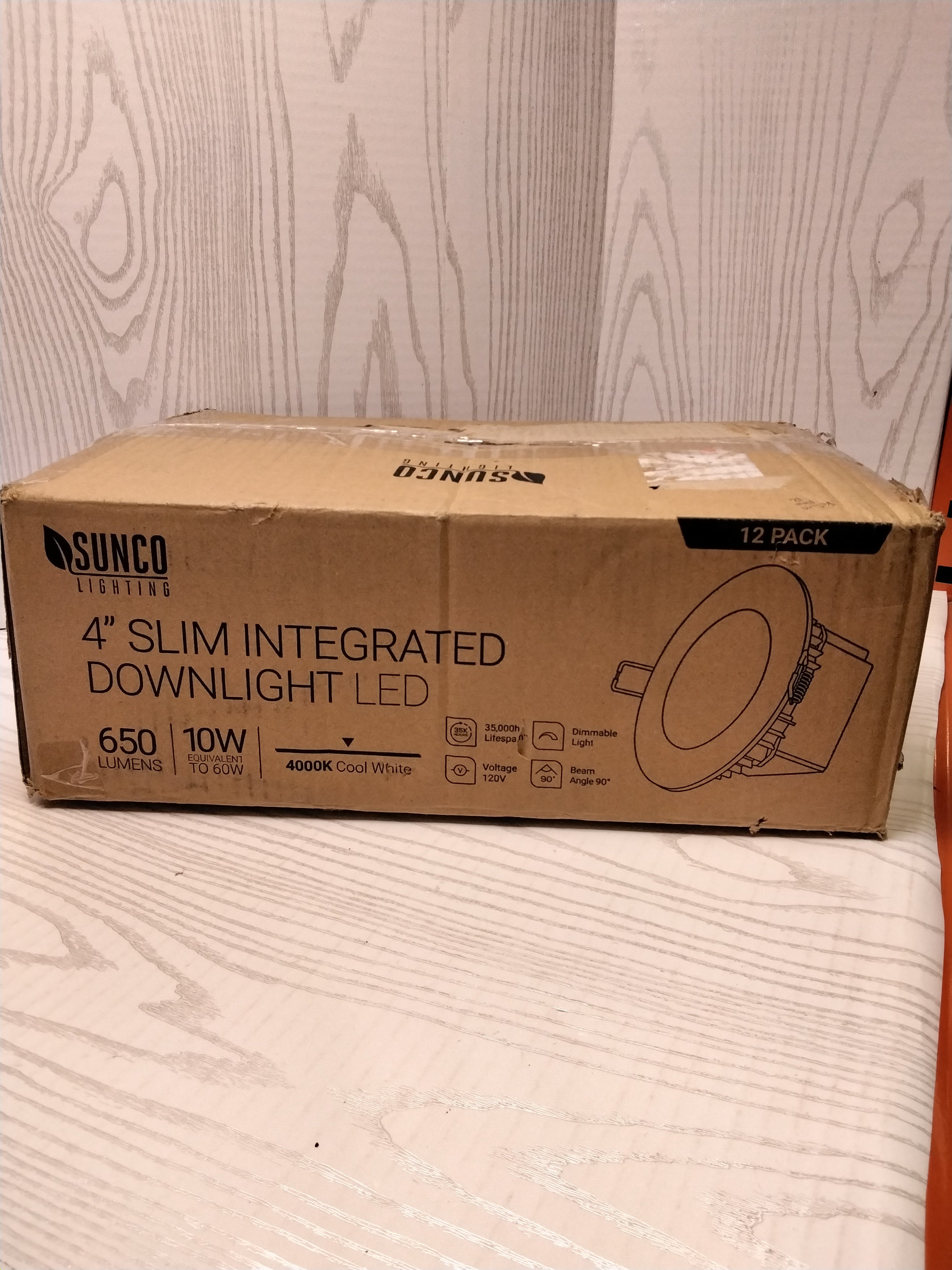 Sunco Lighting 12 Pk. 4 Inch Ultra Thin LED Recessed, 4000K Cool White, 10W(60W) (7765527396590)