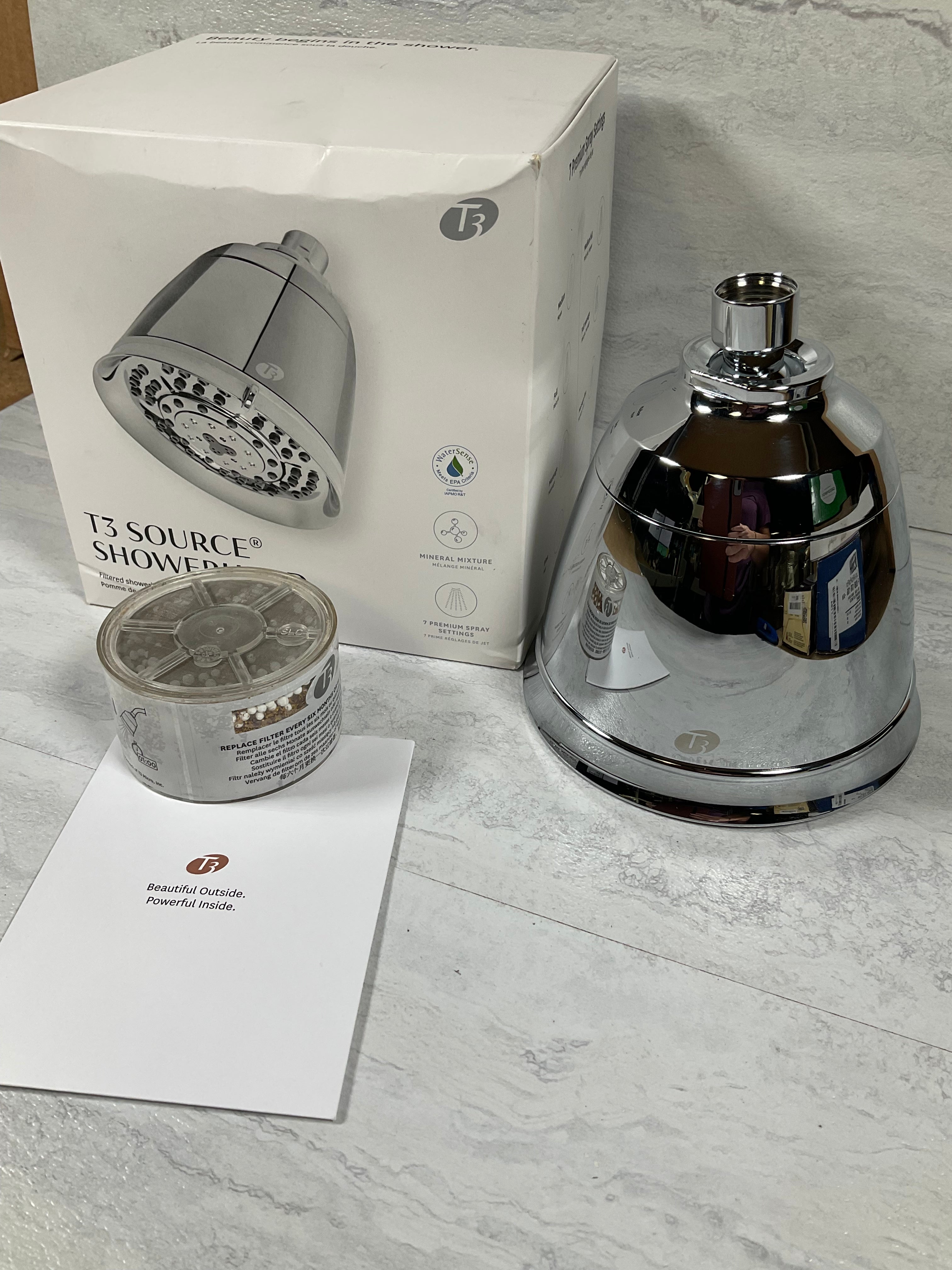 T3 Source Showerhead Adjustable Chrome Shower Head with Chlorine Filter (6959887614135)