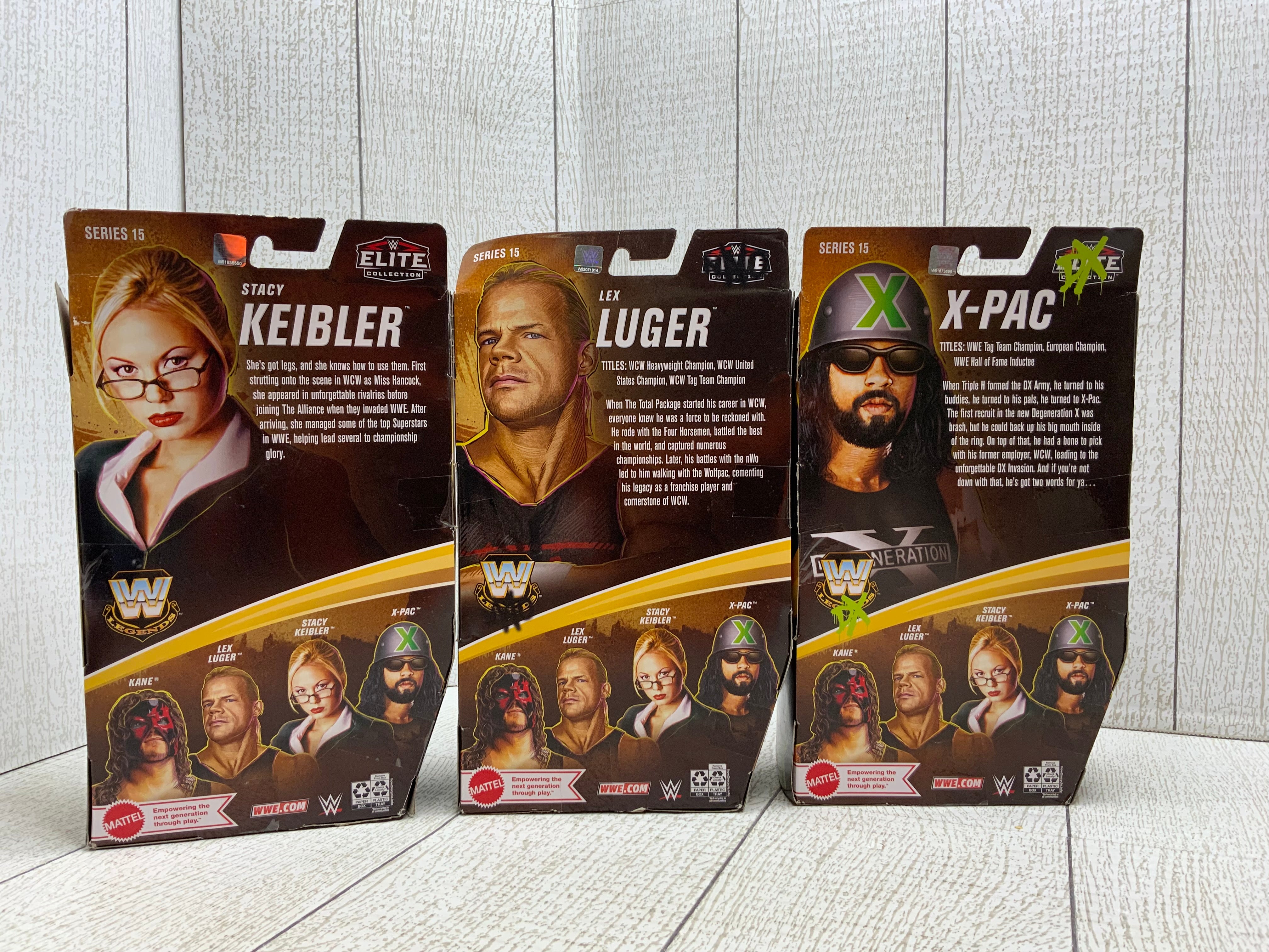 WWE Legends NWO - Lex Luger, X-Pac, & Stacy Keibler - **LOT OF 3** (8019628032238)