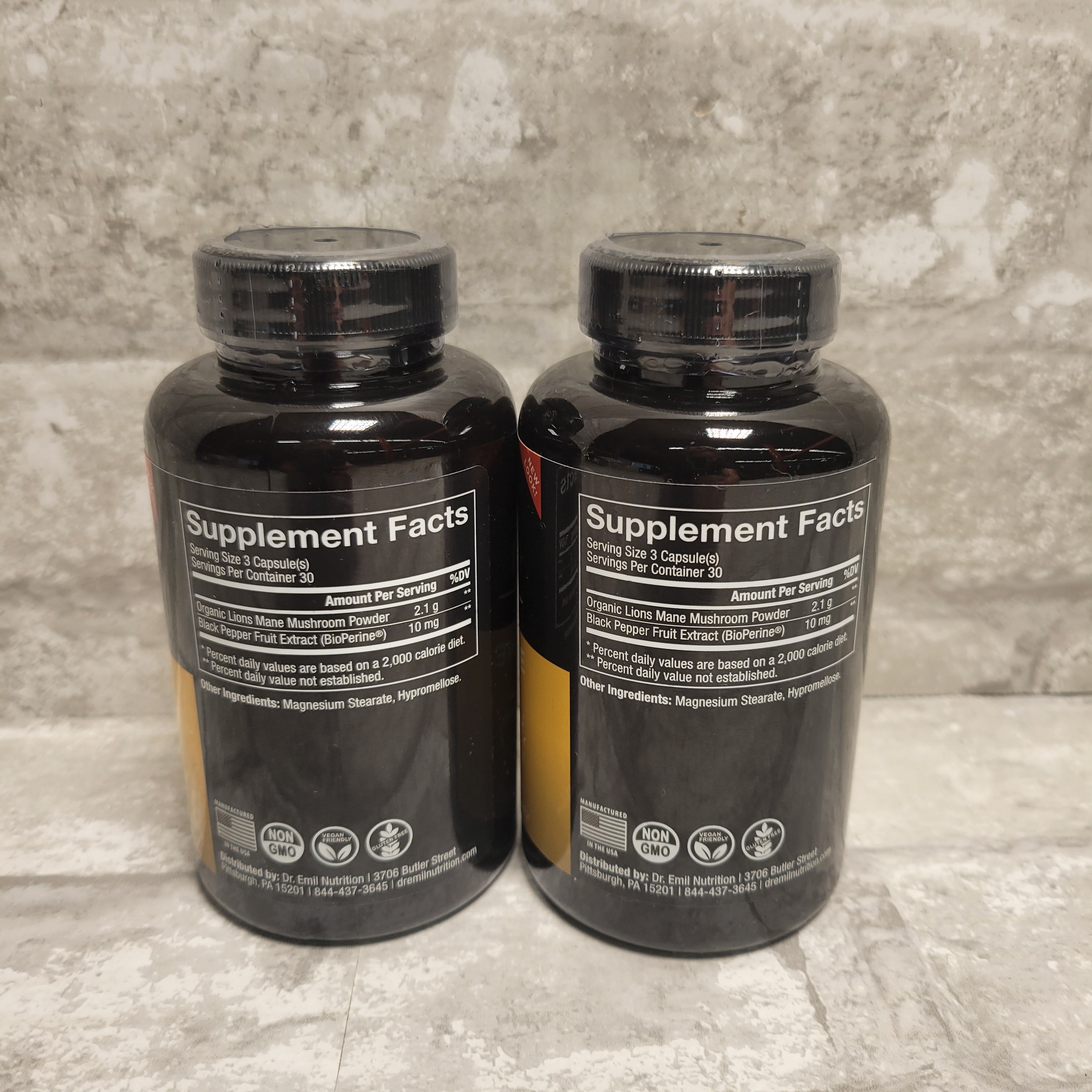 2100mg Organic Lions Mane Mushroom Supplement, 90 capsules each, Lot of 2 (8087665967342)
