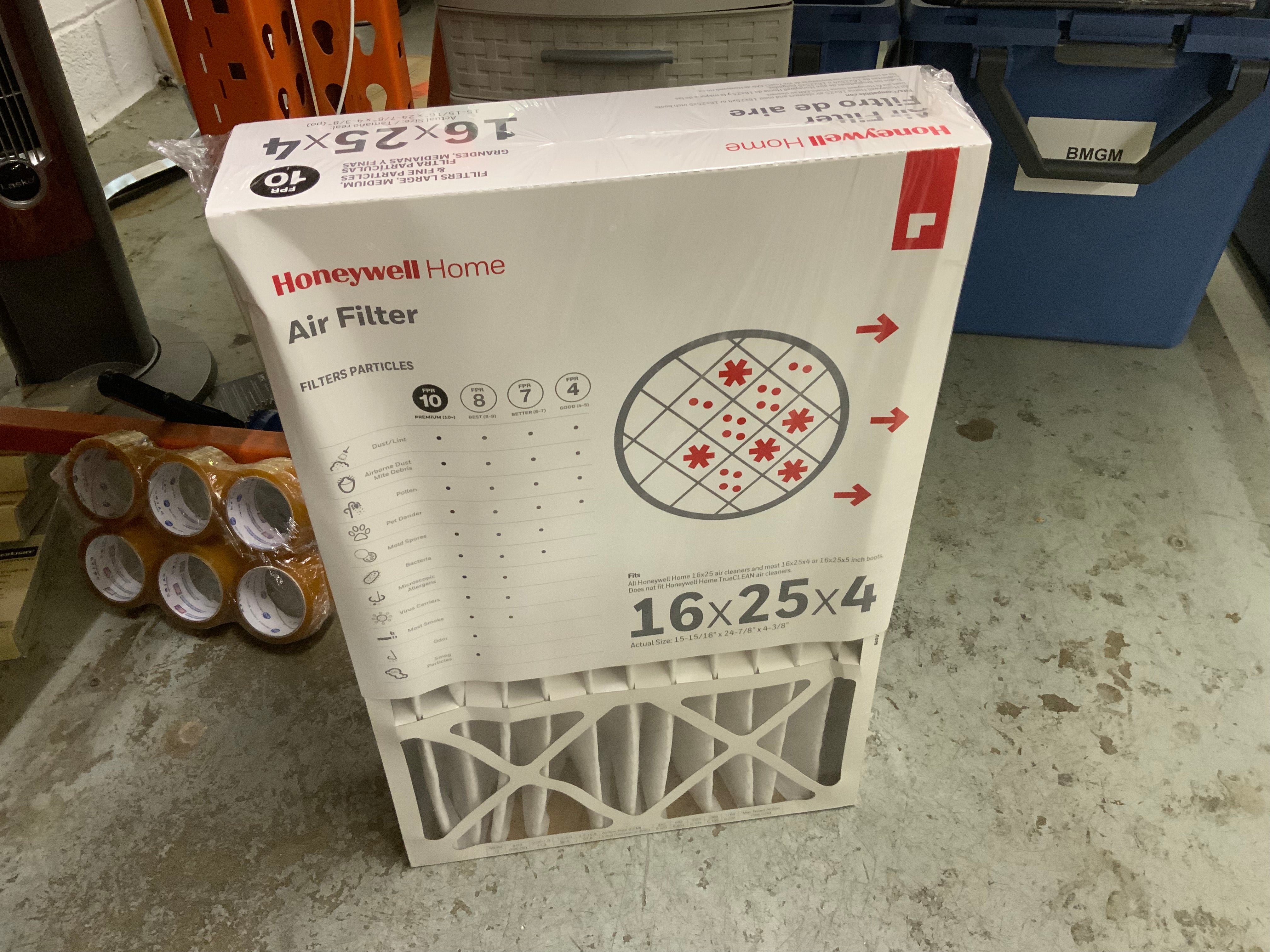 Honeywell Home 16 X 25 X 4 Pleated MERV 12 CF200D FPR 10 Air Filte Honeywell home 16 x 25 x 4 pleated merv 12 cf200d fpr 10 air filte