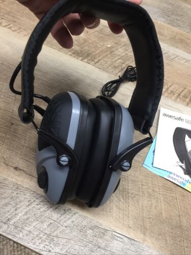 AS IS SEE NOTES awesafe Electronic Shooting Earmuffs Gray (6922744627383)