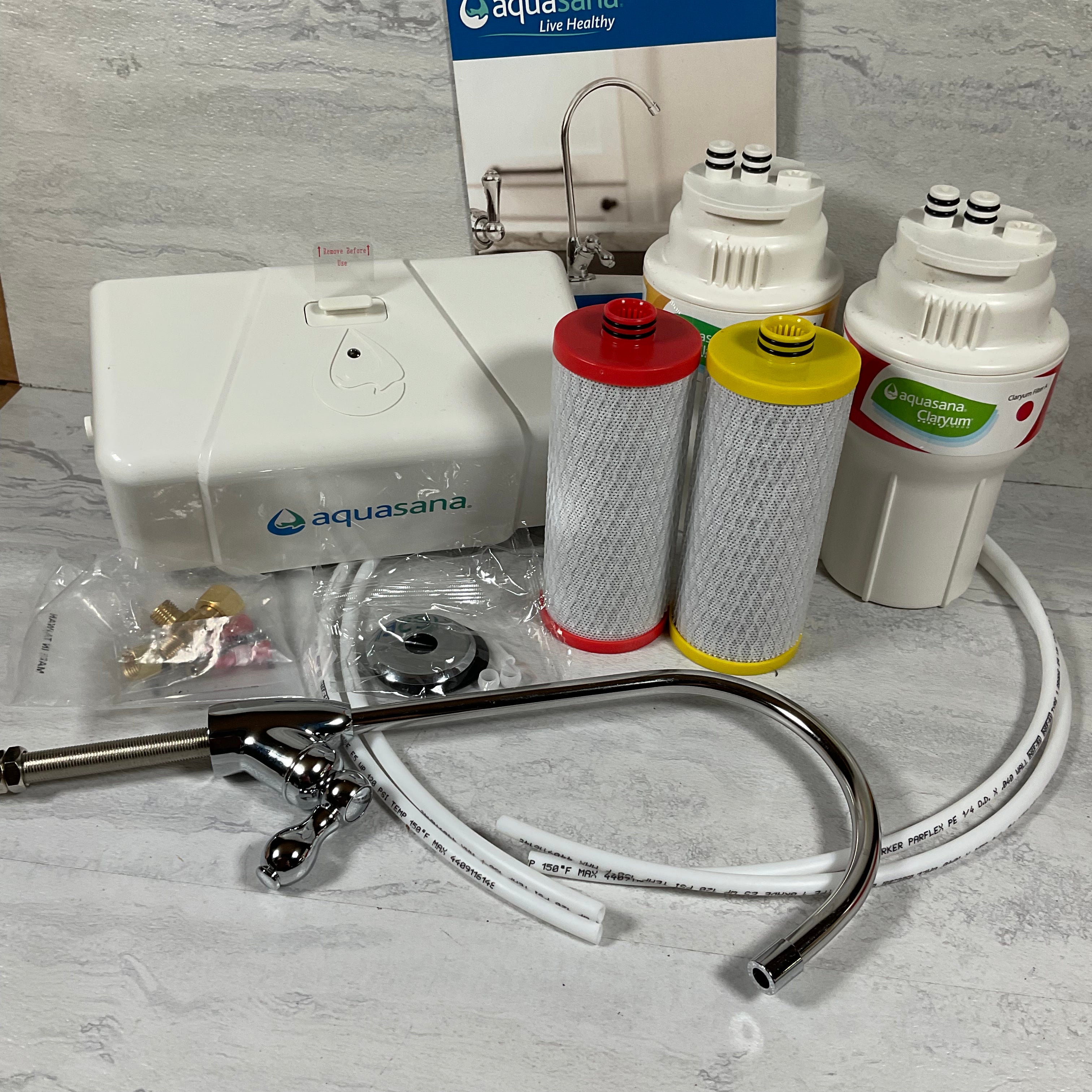 Aquasana AQ5200.56 2Stage Under Sink Water Filter System with Chrome