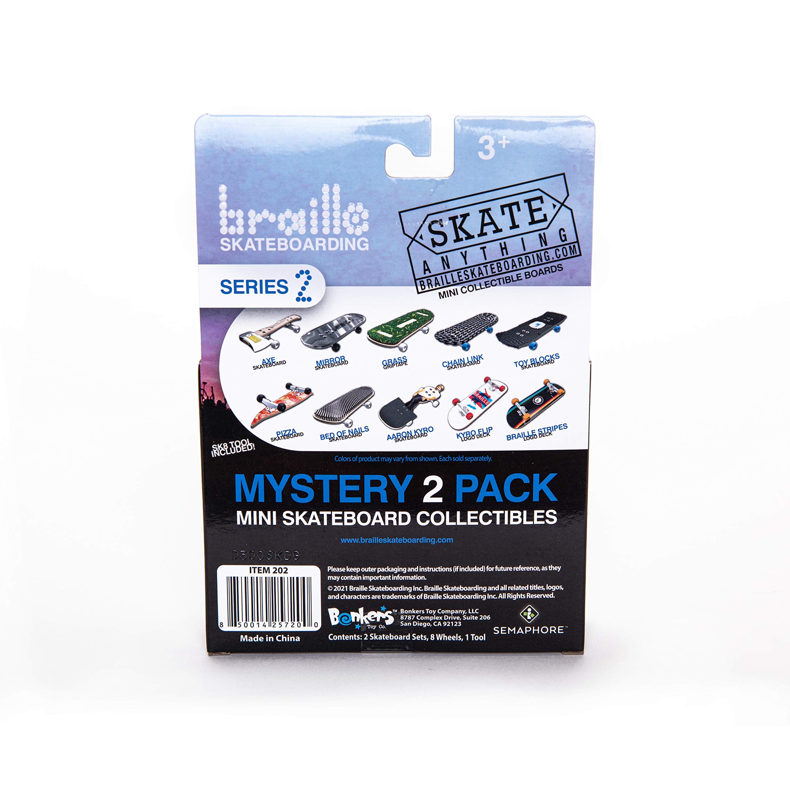 Braille Skateboarding MINI Skateboard Mystery *6 boxes of 2 Packs*