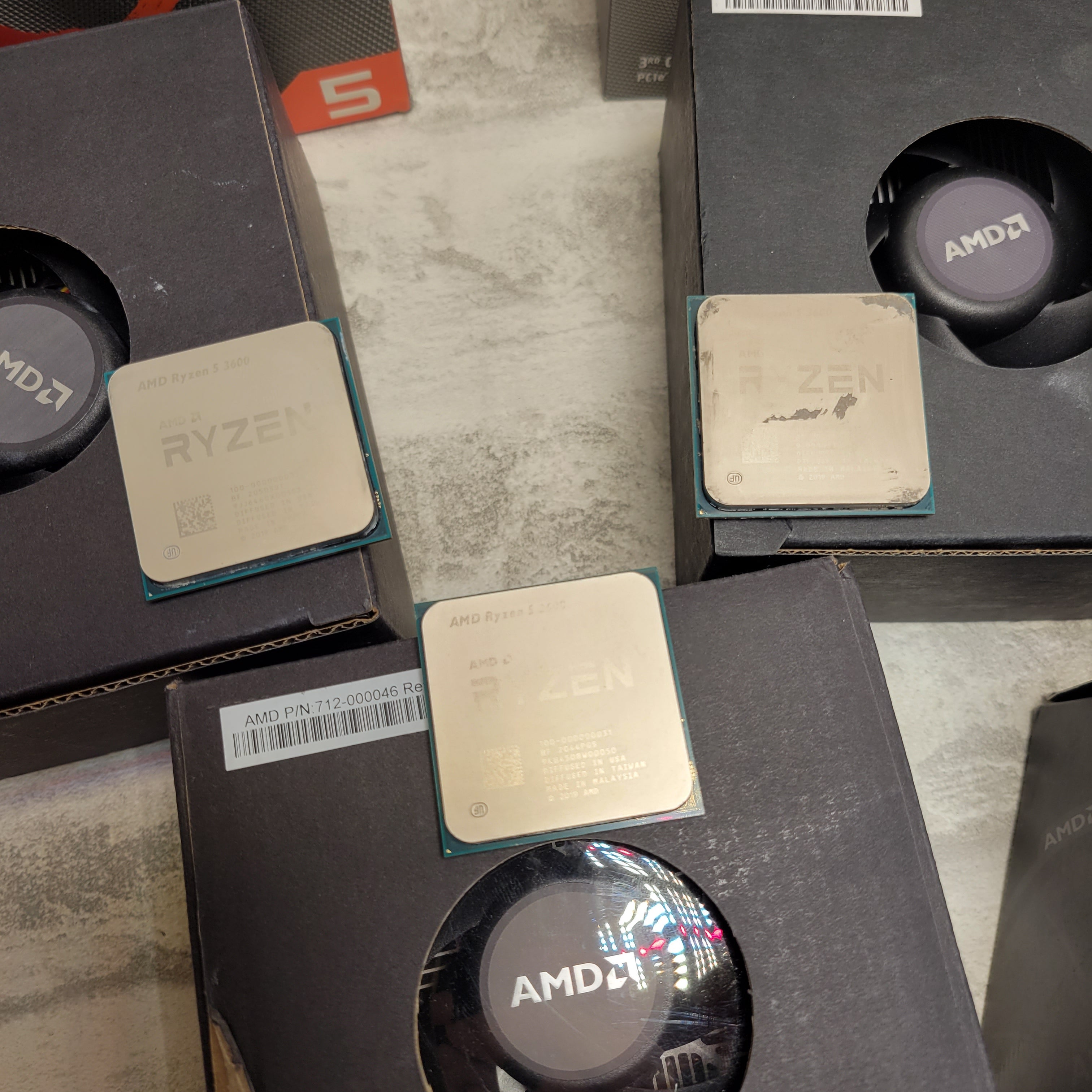 *FOR PARTS* Lot of 3, AMD Ryzen 5 3600 6-Core, 12-Thread Unlocked Processors (7885877182702)