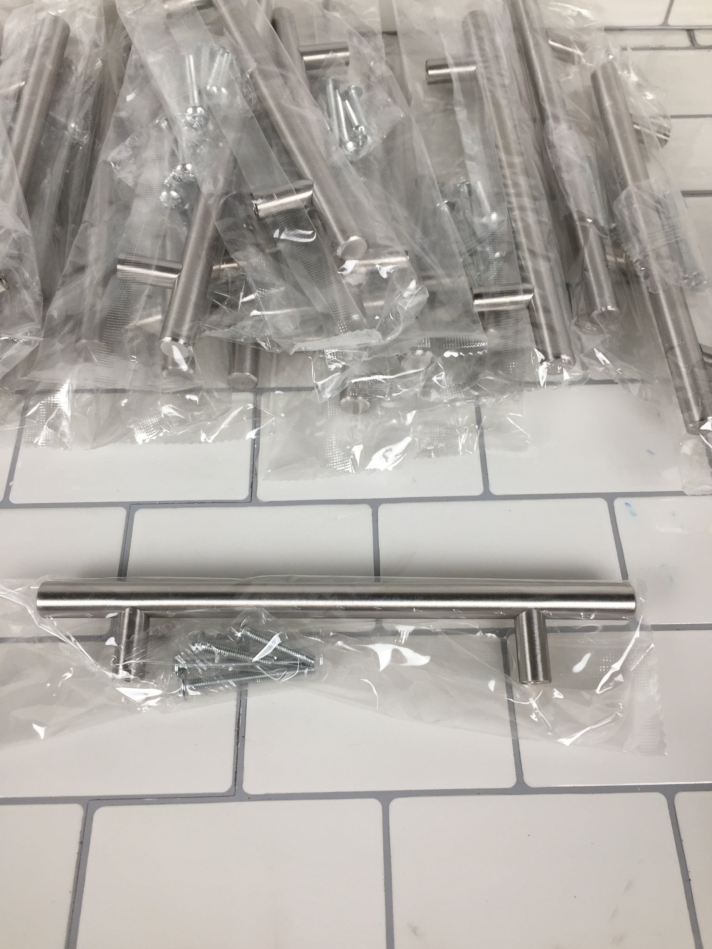 20 Pack - Brushed Nickel Cabinet/Drawer Pulls with Hardware - 7 1/2 inches (7439555166446)