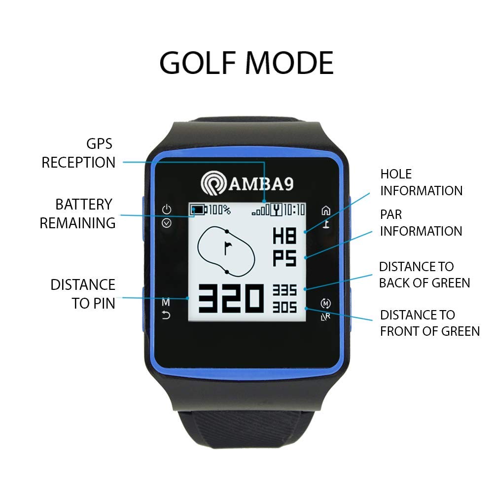 Amba9 GPS Golf Watch Bundle with 5 Ball Markers and 1 Hat Clip (7579820687598)