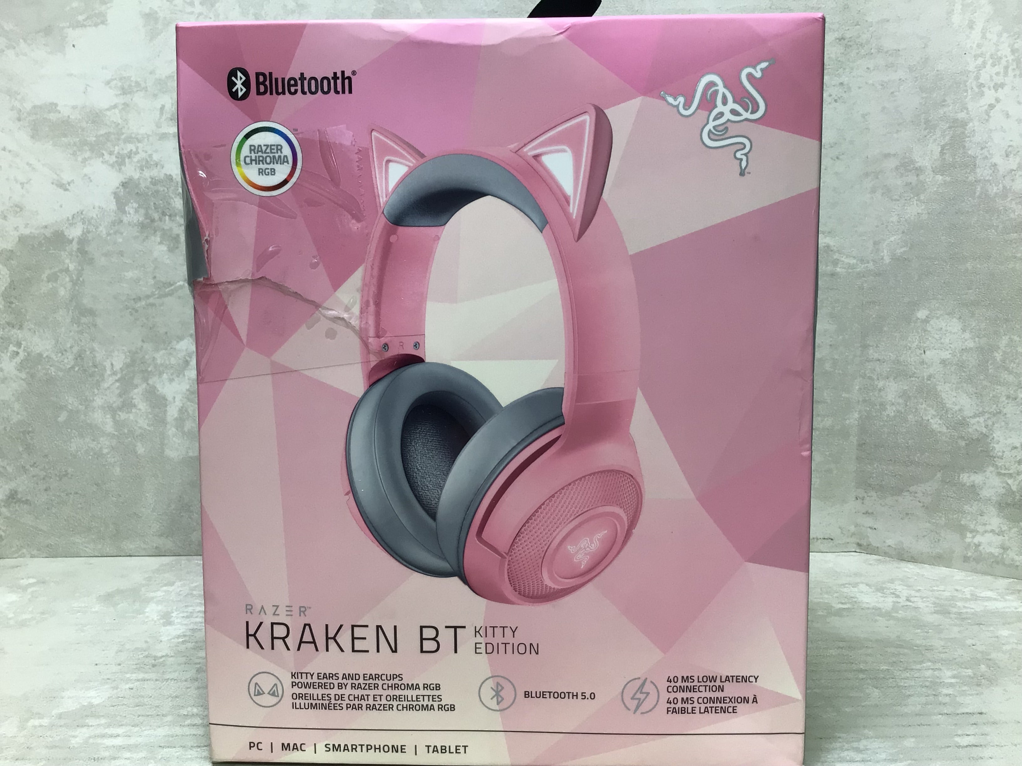 Razer Kraken BT Kitty Edition: Bluetooth 5.0-40ms Low Latency Connection (7685093130478)