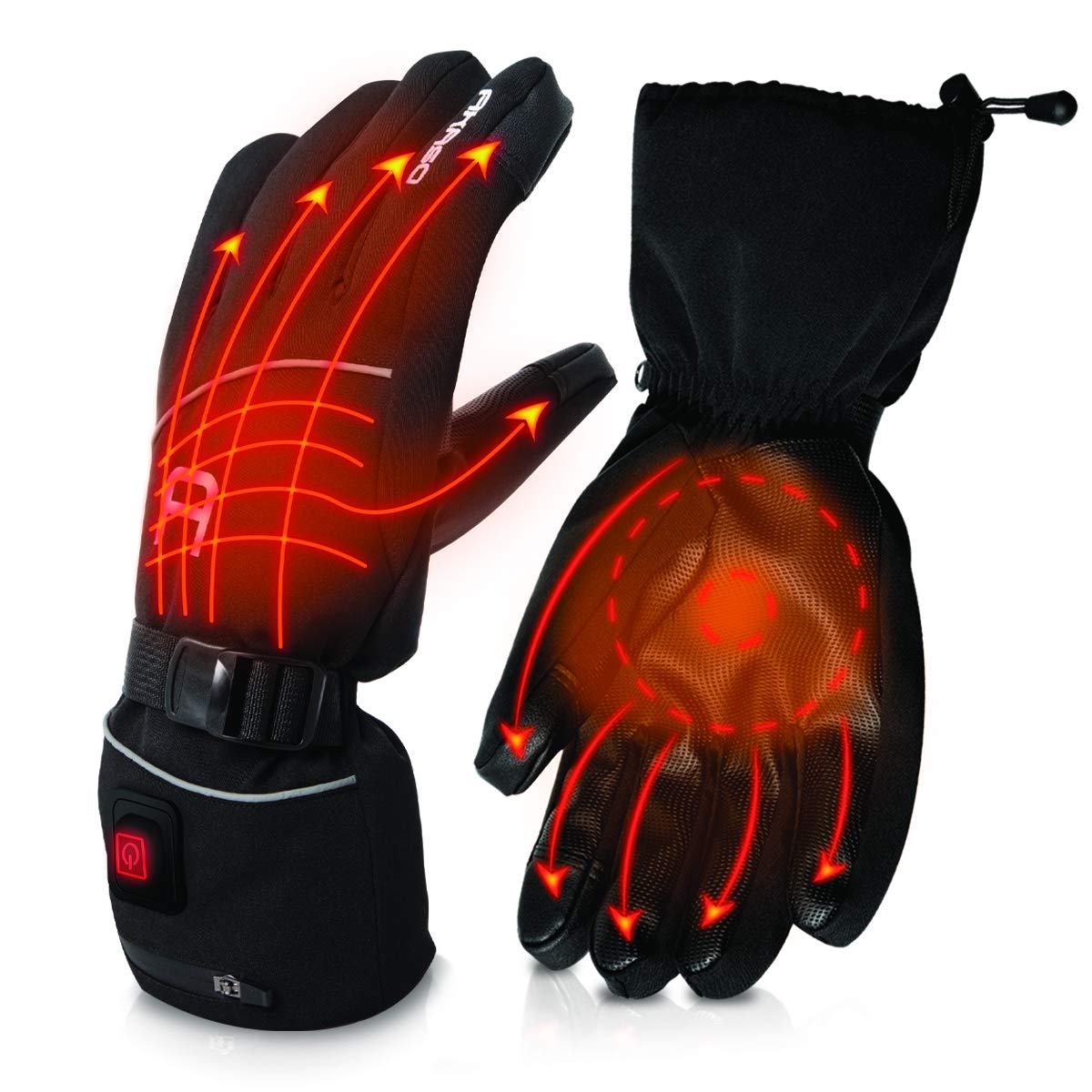 AKASO Heated Gloves for Men Women, Electric Heated Ski Gloves Small Black (6984365572279)