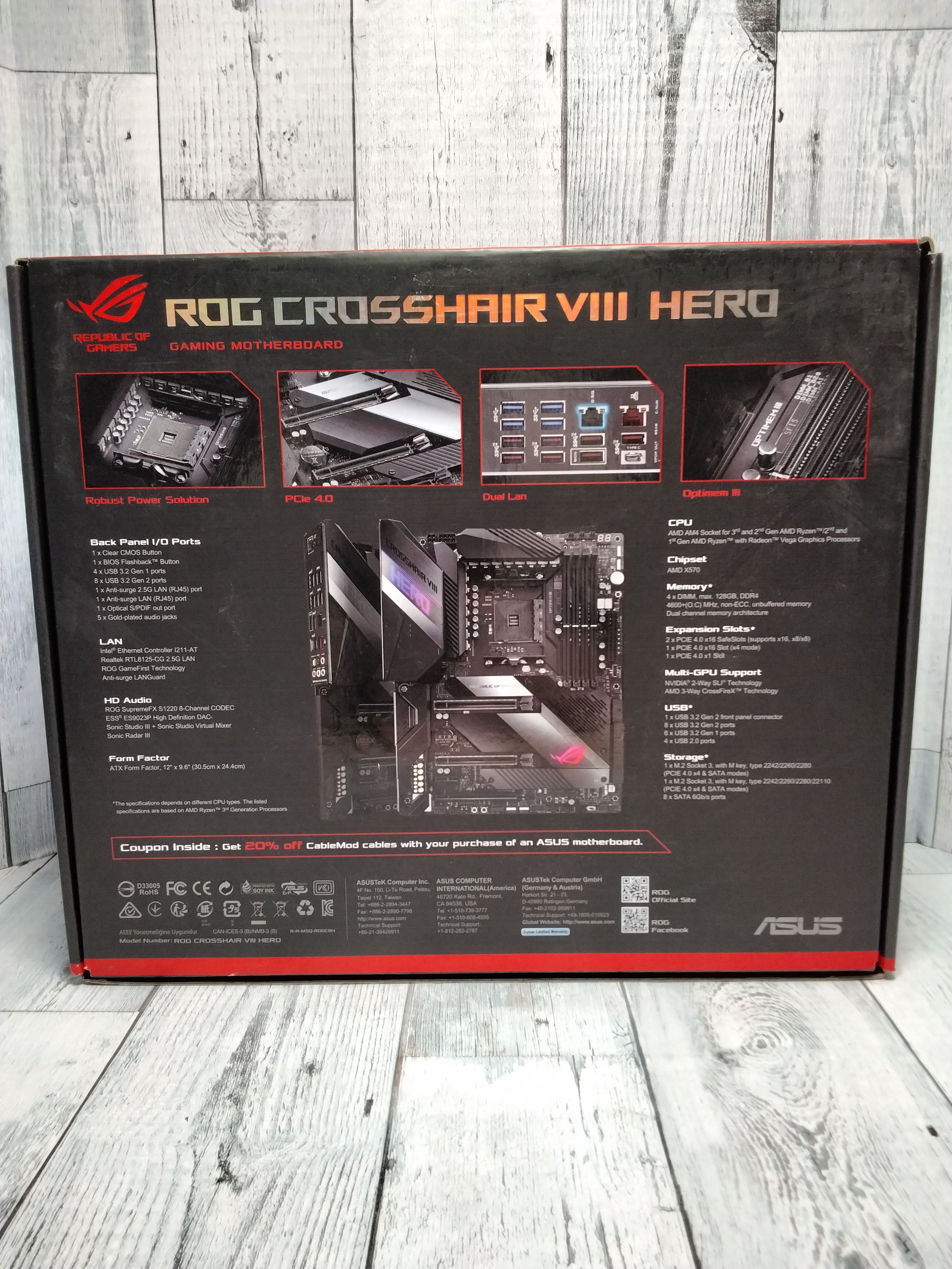 ASUS ROG Crosshair VIII Hero X570 ATX Motherboard *TESTED/WORKS* (7869940269294)