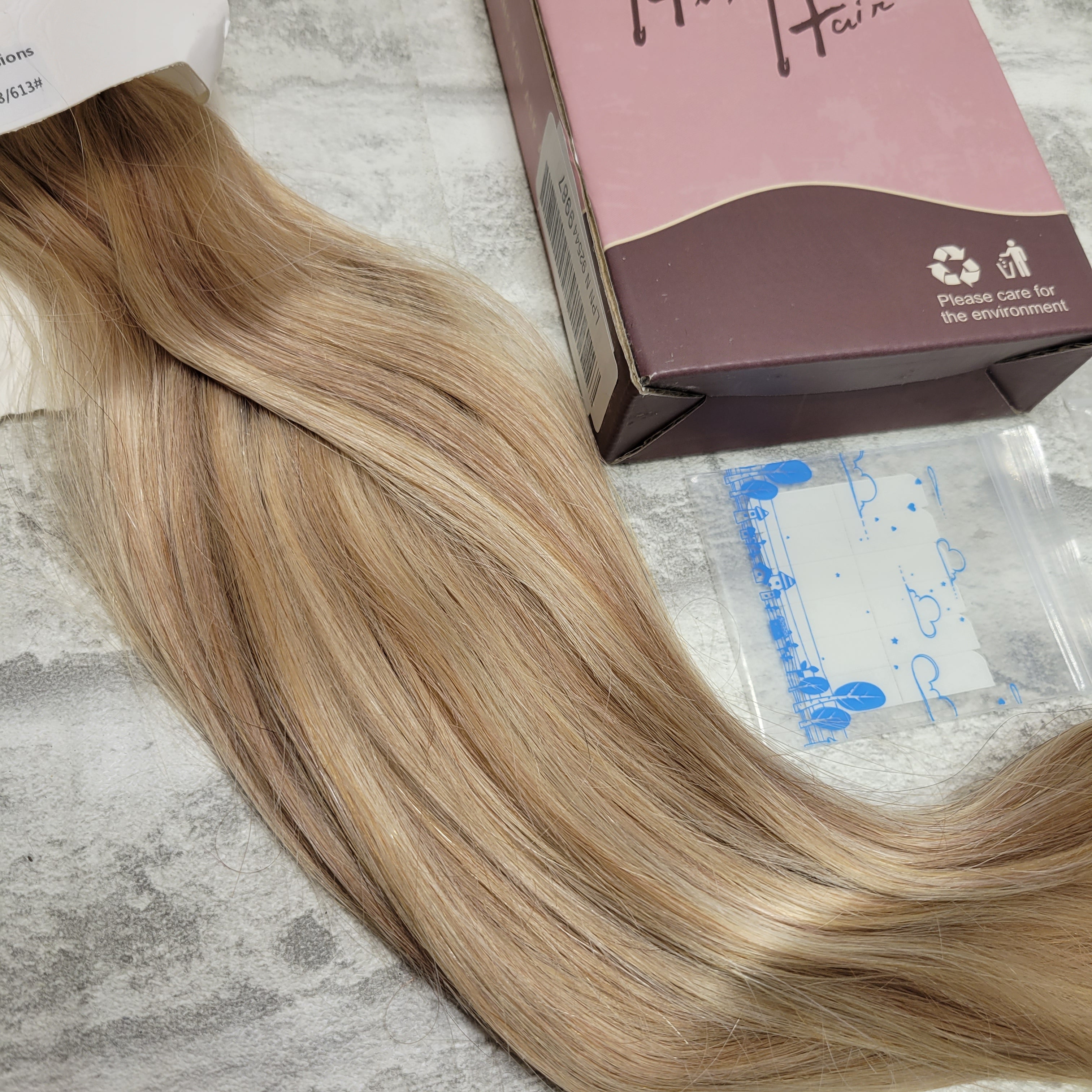 100% Human Hair Tape in Extentions, 20pc/50g, P18/613#, 18