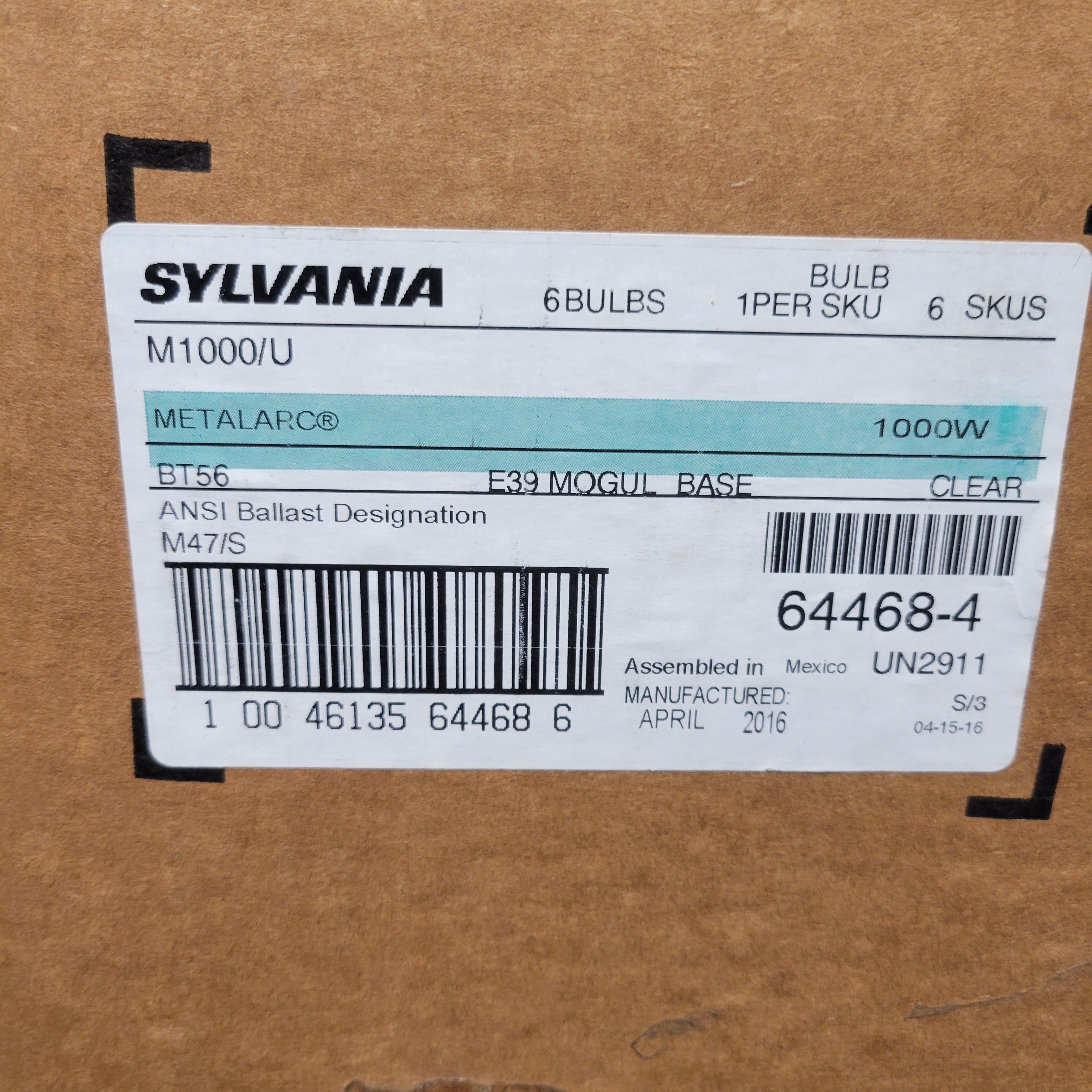 Sylvania 64468 (6-Pack) M1000/U (8145039491310)