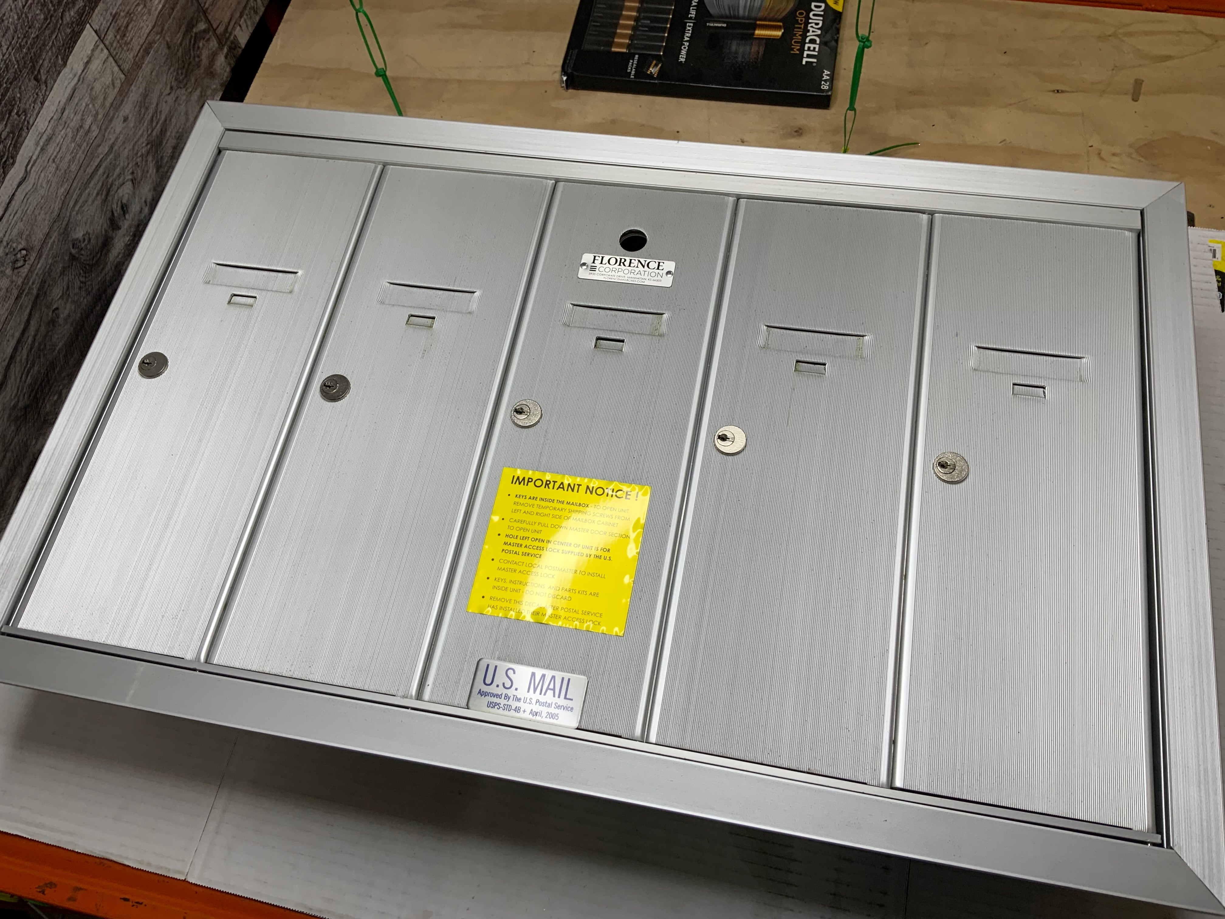 AF Florence Vertical Recessed Mount 5 Door Mailbox (12505HA) (8189490135278)