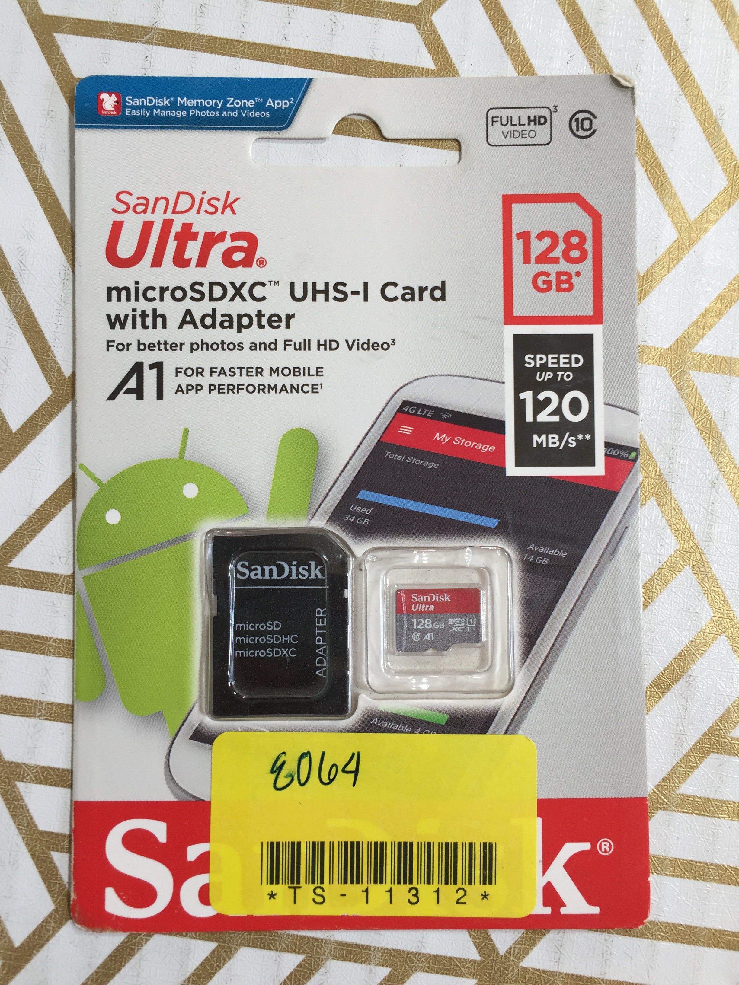 SanDisk 128GB Ultra microSDXC UHS-I Memory Card with Adapter - 120MB/s (7761675354350)