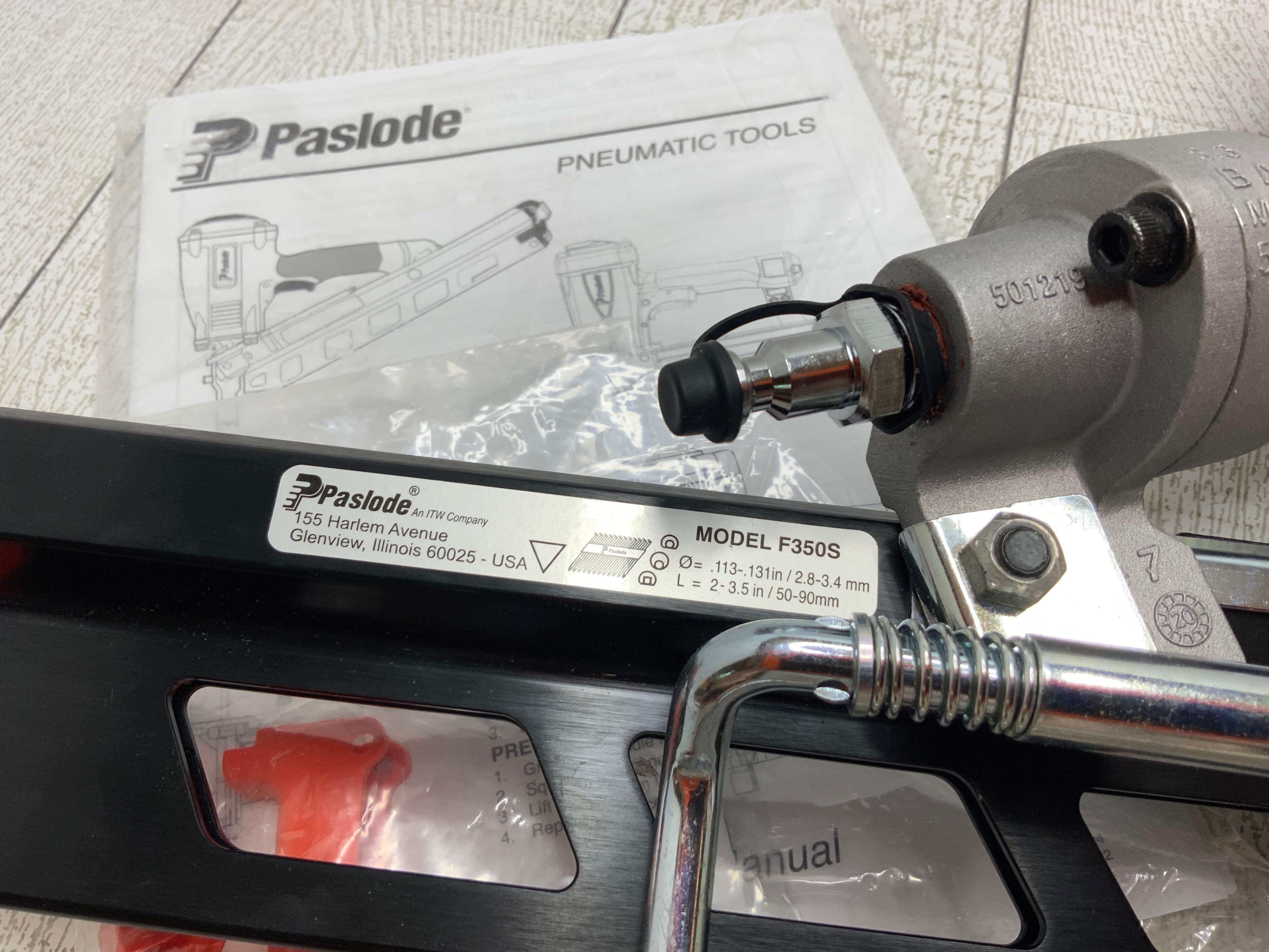 Paslode Framing Nailer, PowerMaster Plus (F350S) Air Compressor Power
