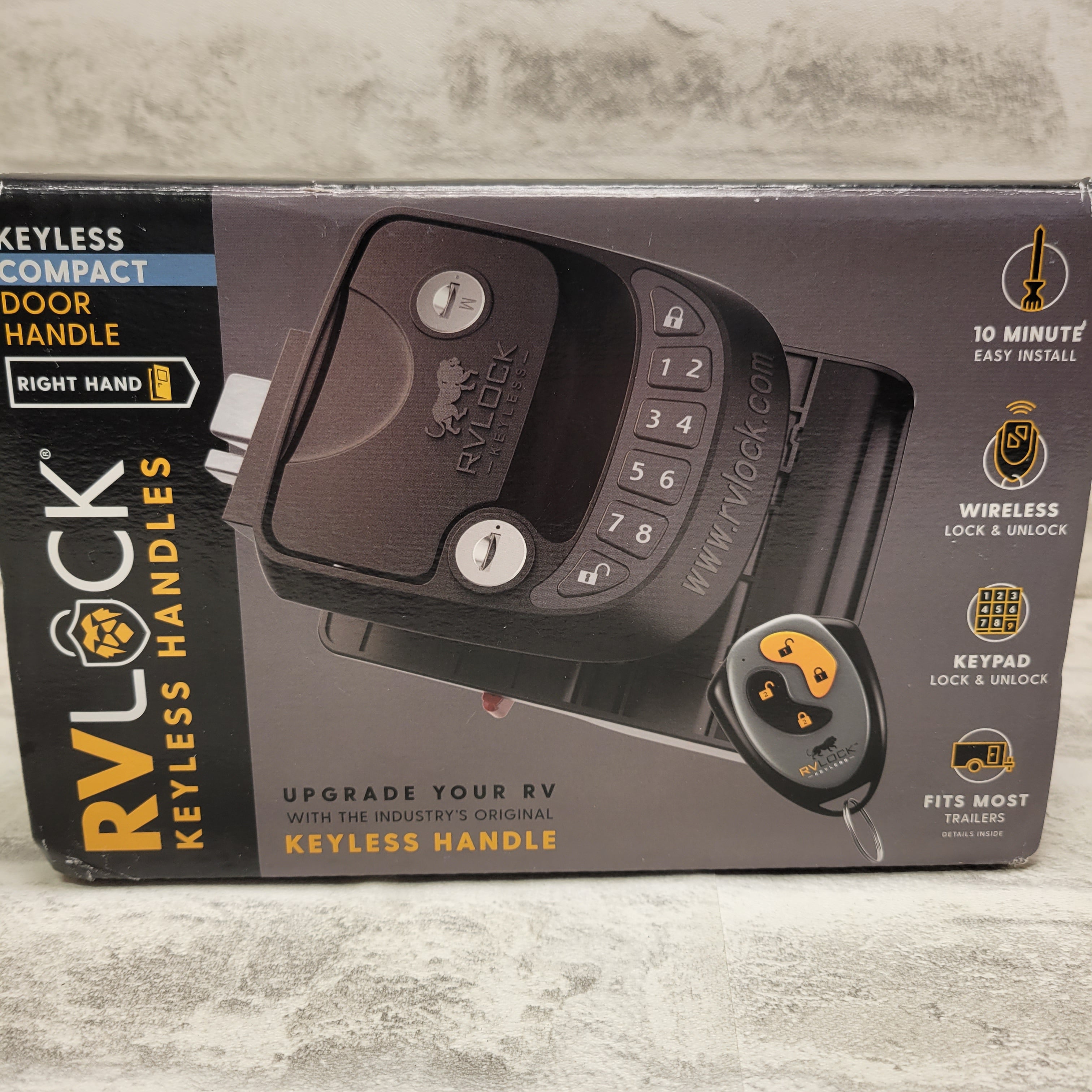 RVLock Key Fob & RH Compact Keyless Entry Keypad, RV/5th Wheel Lock Accessories (7610680279278)
