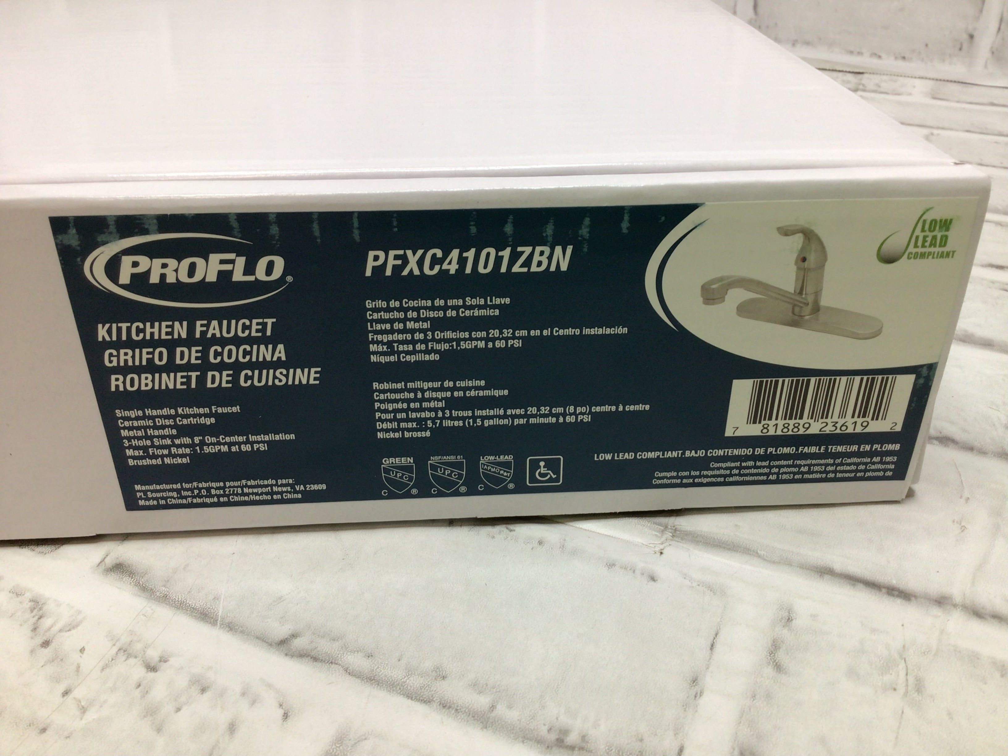 PROFLO PFXC4101ZBN 1.5 GPM Widespread Kitchen Faucet - Includes Escutcheon (8127079776494)