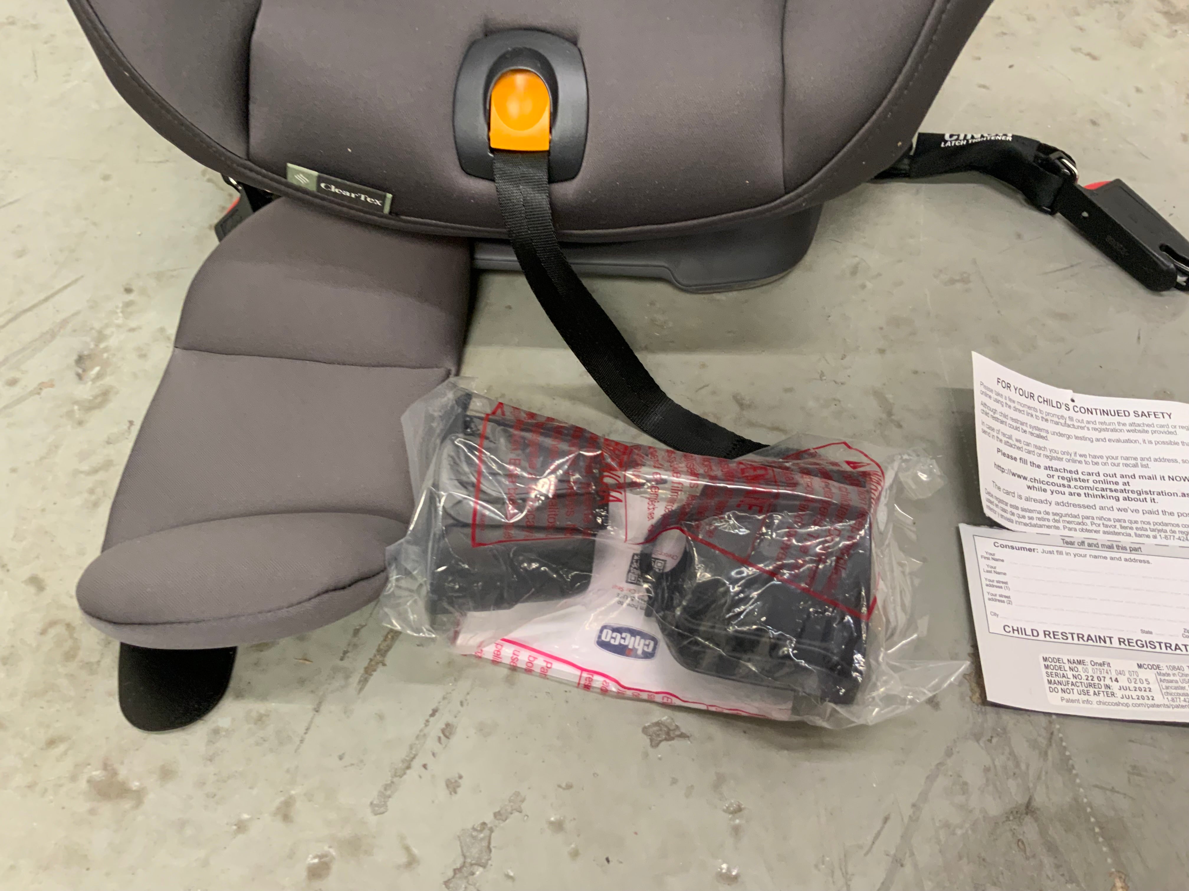 Chicco OneFit ClearTex All-in-One Car Seat **Expires 07/2032** (8066237104366)