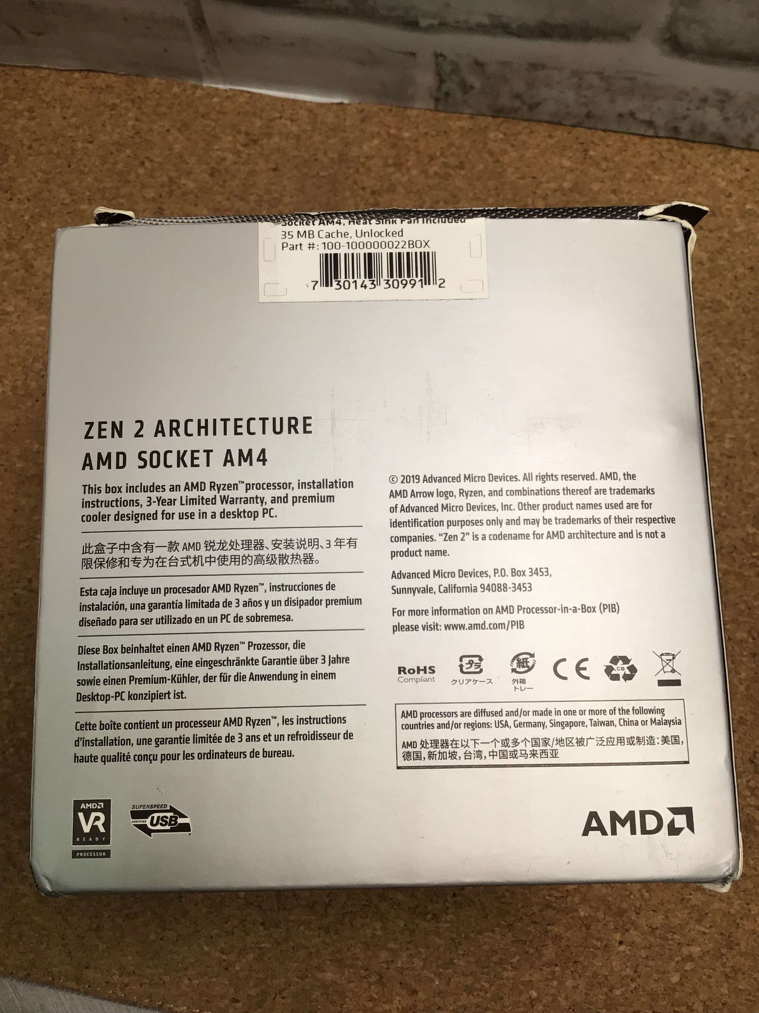 *Used* AMD Ryzen 5 3600X 6-Core, 12-Thread Desktop Processor/Wraith Spire Cooler (7883746541806)