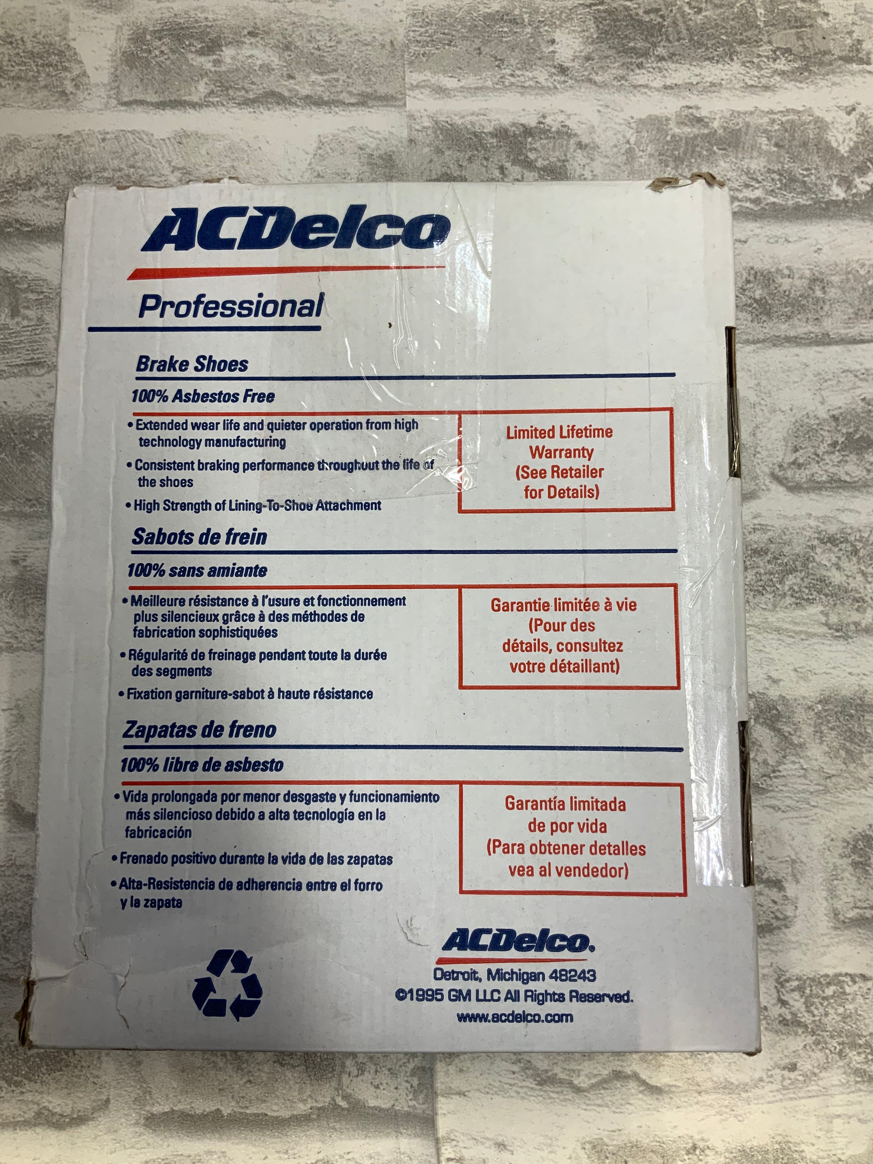 ACDelco Gold 17959B Bonded Rear Drum Brake Shoe Set (7544039014638)