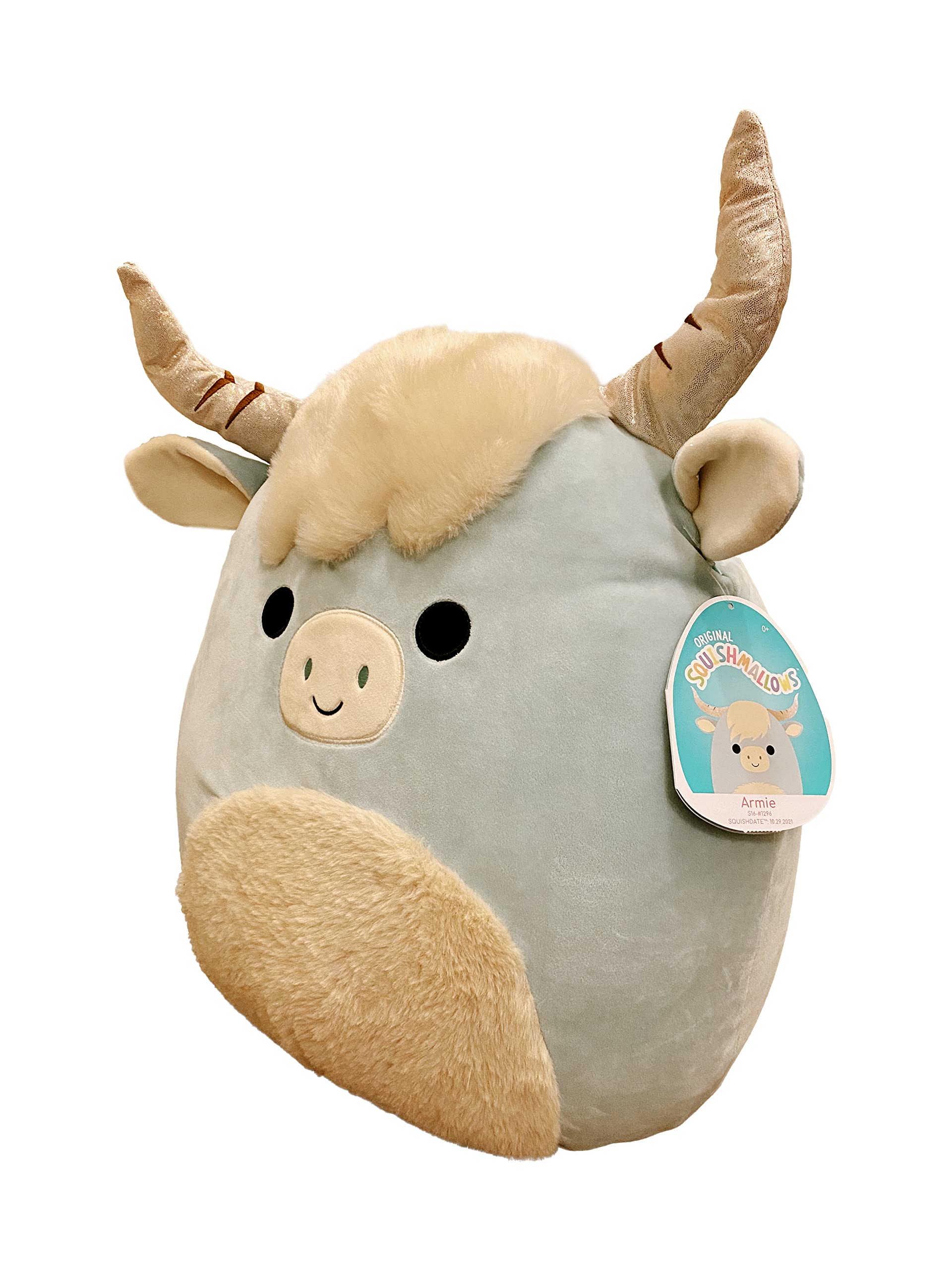 Squishmallows Official Kellytoy Squishy Soft Plush Toy Animals (16 Inch, Armie he Green Bull Ox Cow) (7780088283374)