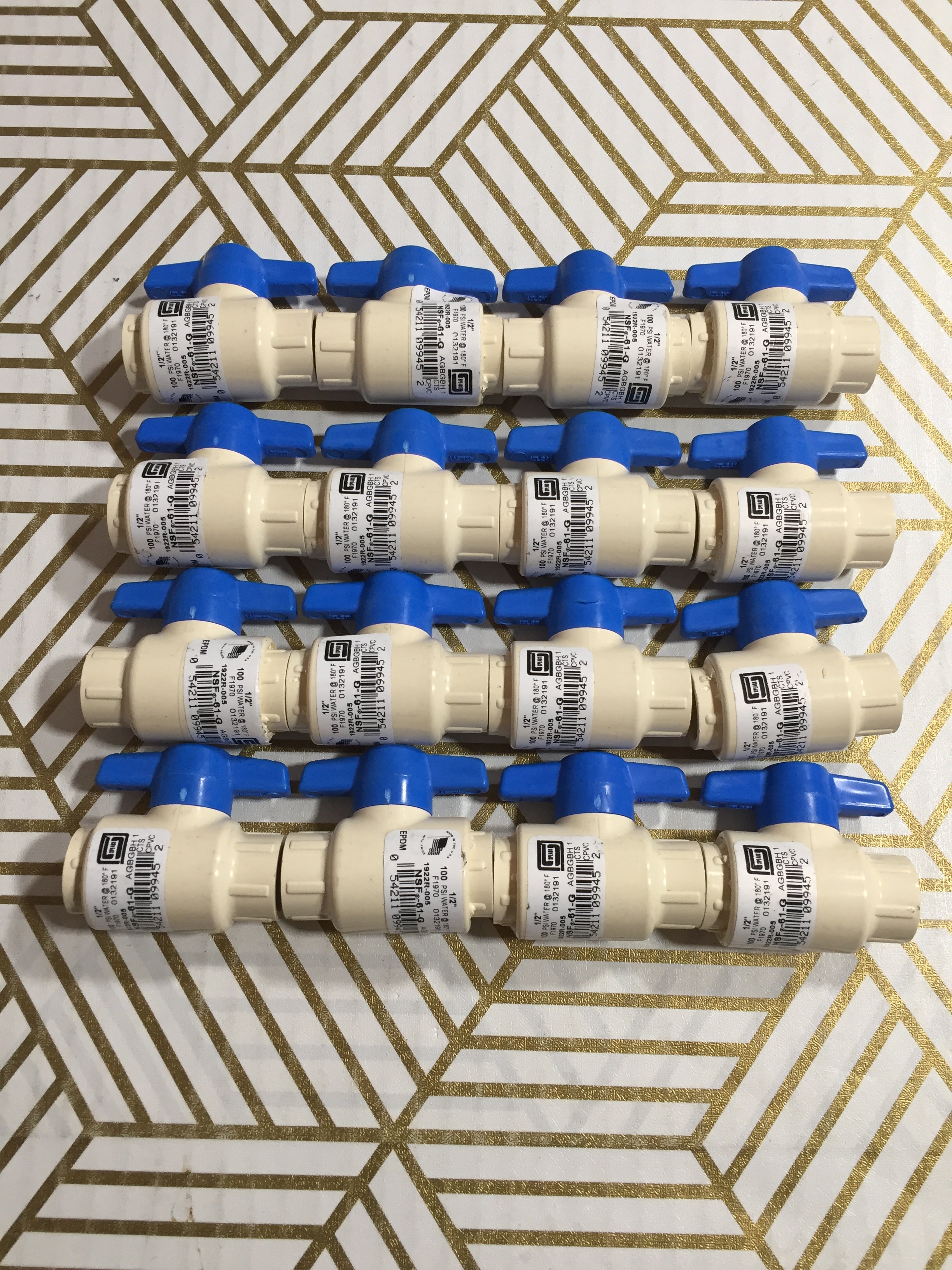 Spears 1922R-005 1/2 CTS CPVC Ball Valve Socket EPDM Residential (LOT OF 16) (8064475758830)