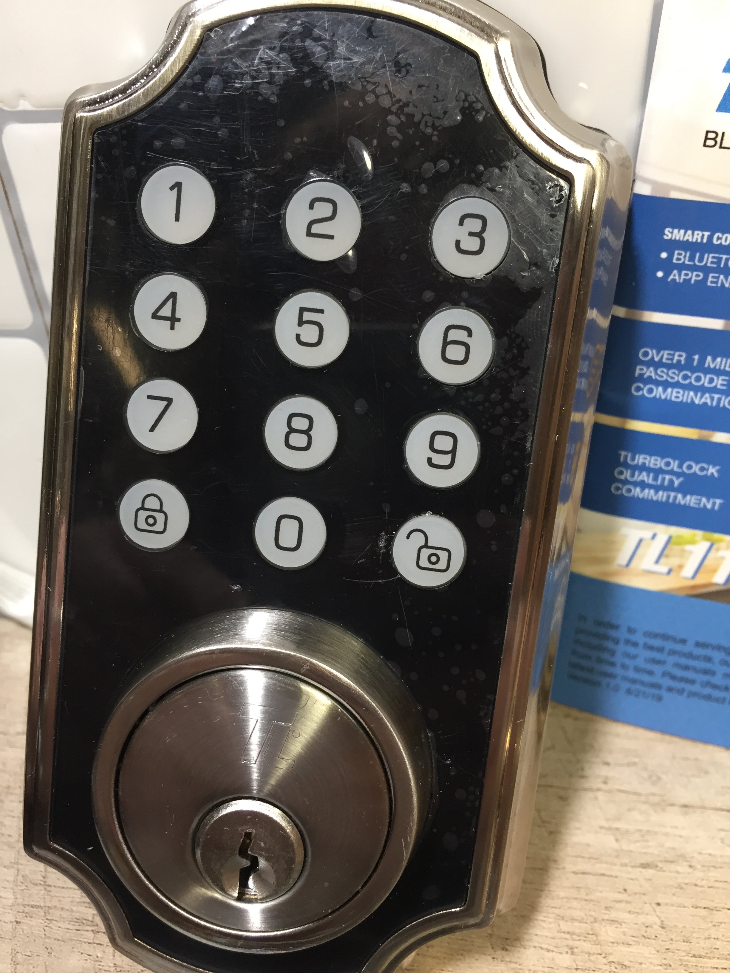 TURBOLOCK TL117 Smart Lock with Keypad, Voice Prompts Brushed Nickel (6984380252343)