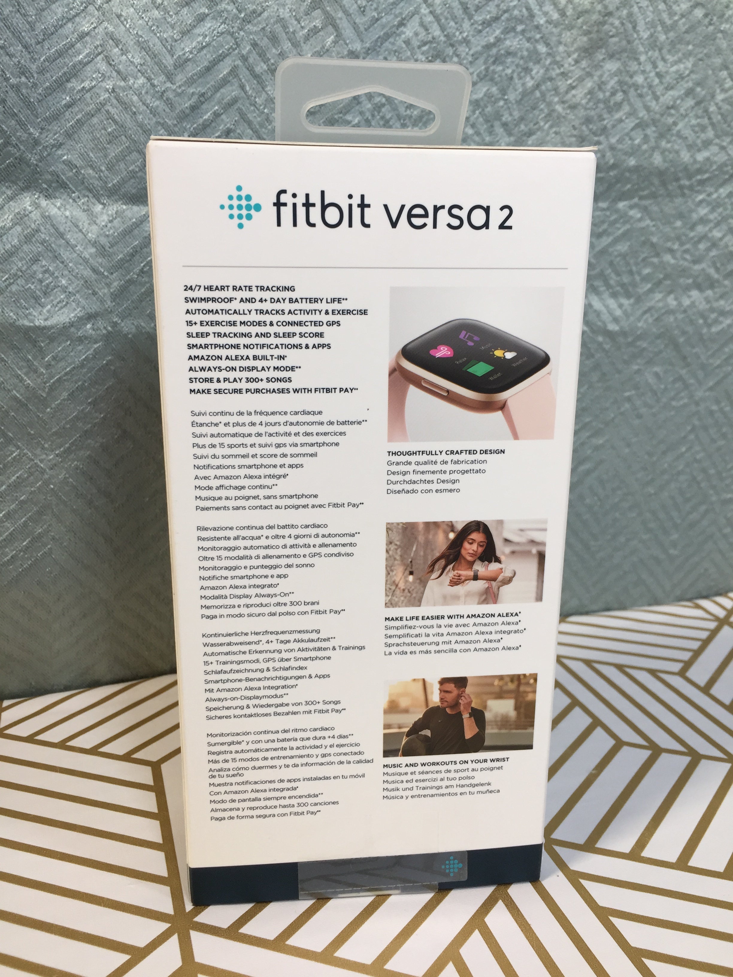 Fitbit Versa 2 Health and Fitness Smartwatch, Alexa Built-In, Petal/Copper Rose