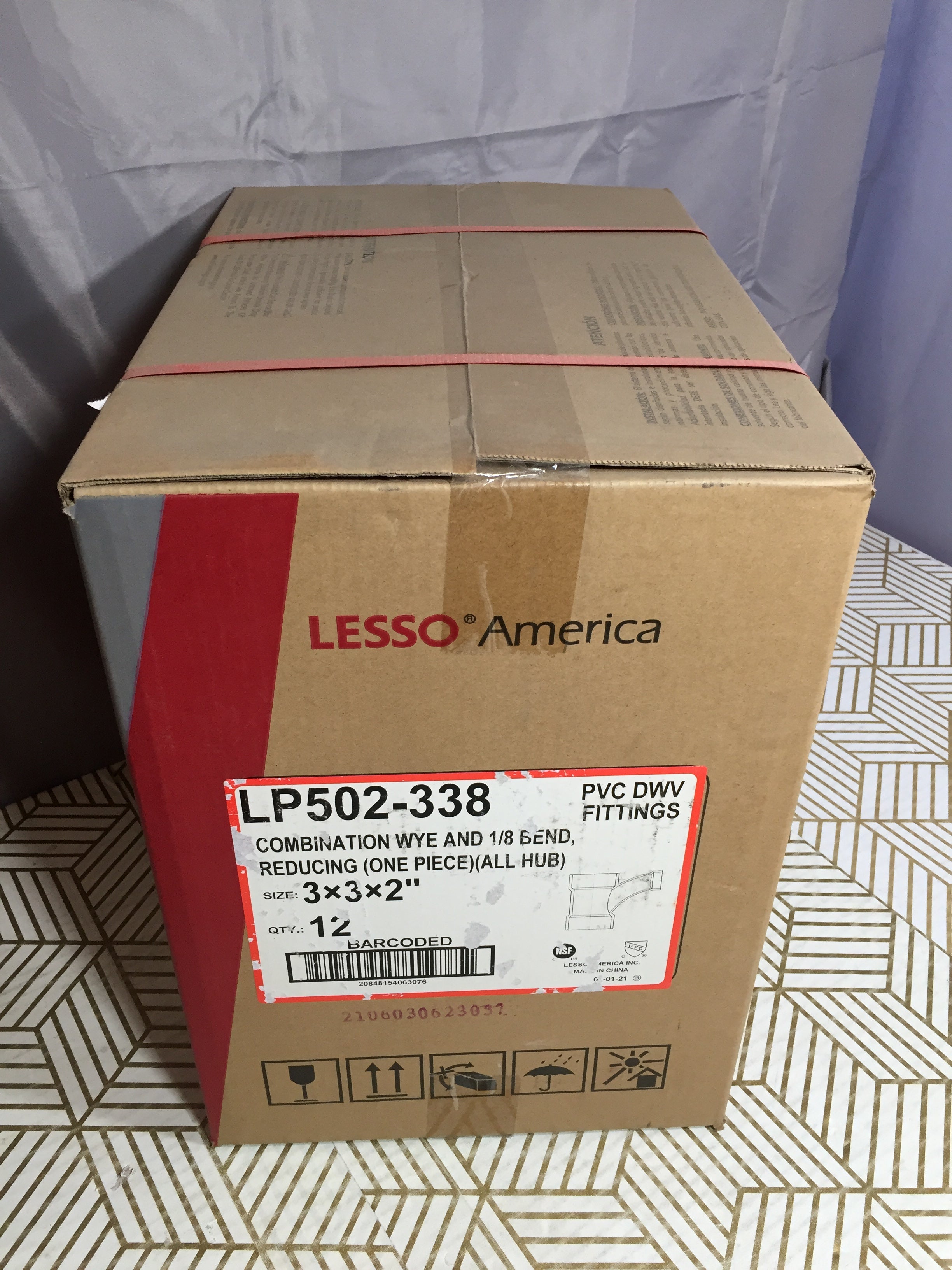 Lesso America Combo WYE & 1/8 Bend, Reducing LP502-338 - 3x3x2