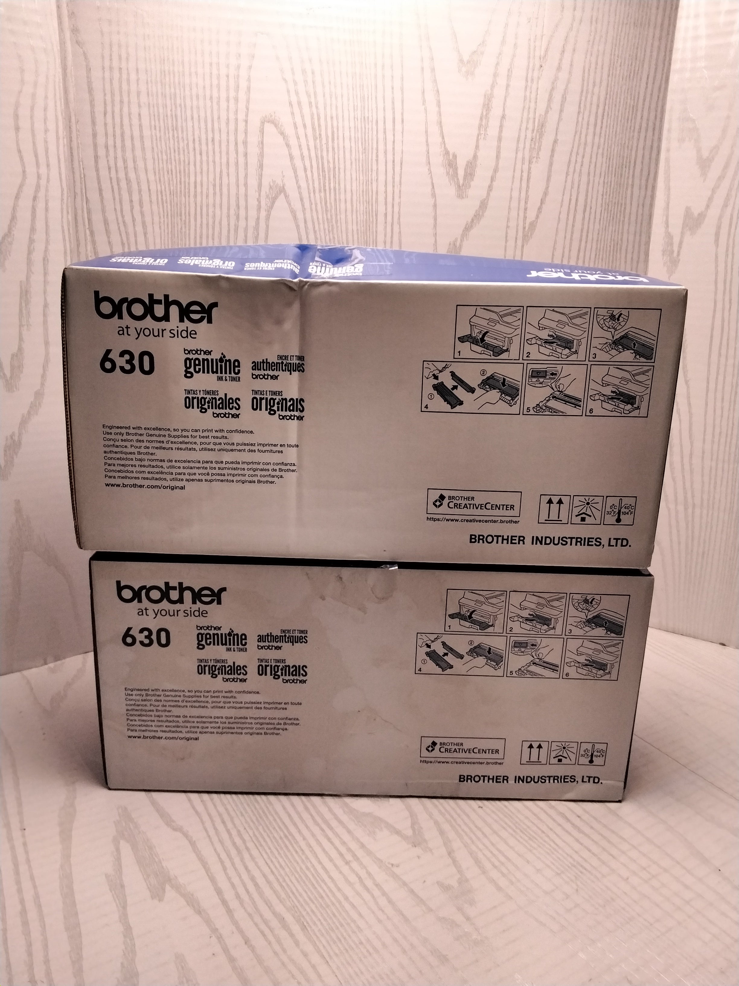 2 Pack - Brother Genuine Standard Yield Toner Cartridge, TN630, Black Toner (7891973767406)